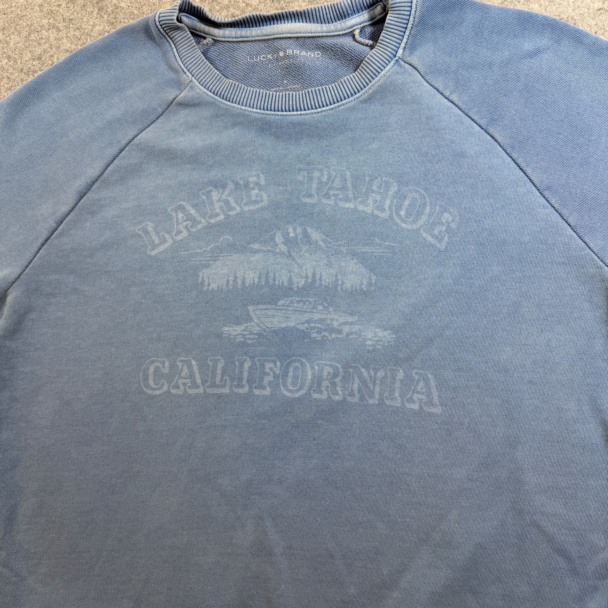 Lucky Brand Sweatshirt Womens L Light Blue Lake Tahoe Graphic Crewneck Cotton thumbnail 12