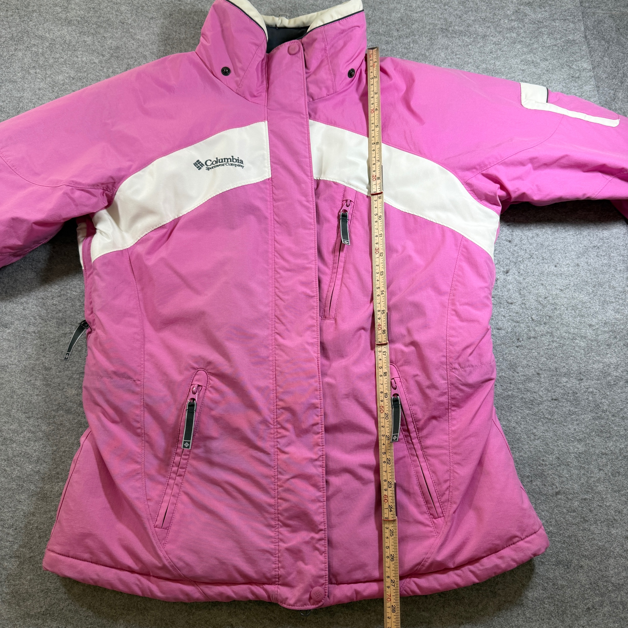 Vintage Columbia Ski Jacket Womens L Pink Full Zip Hooded Fleece Lined Insulated thumbnail 7