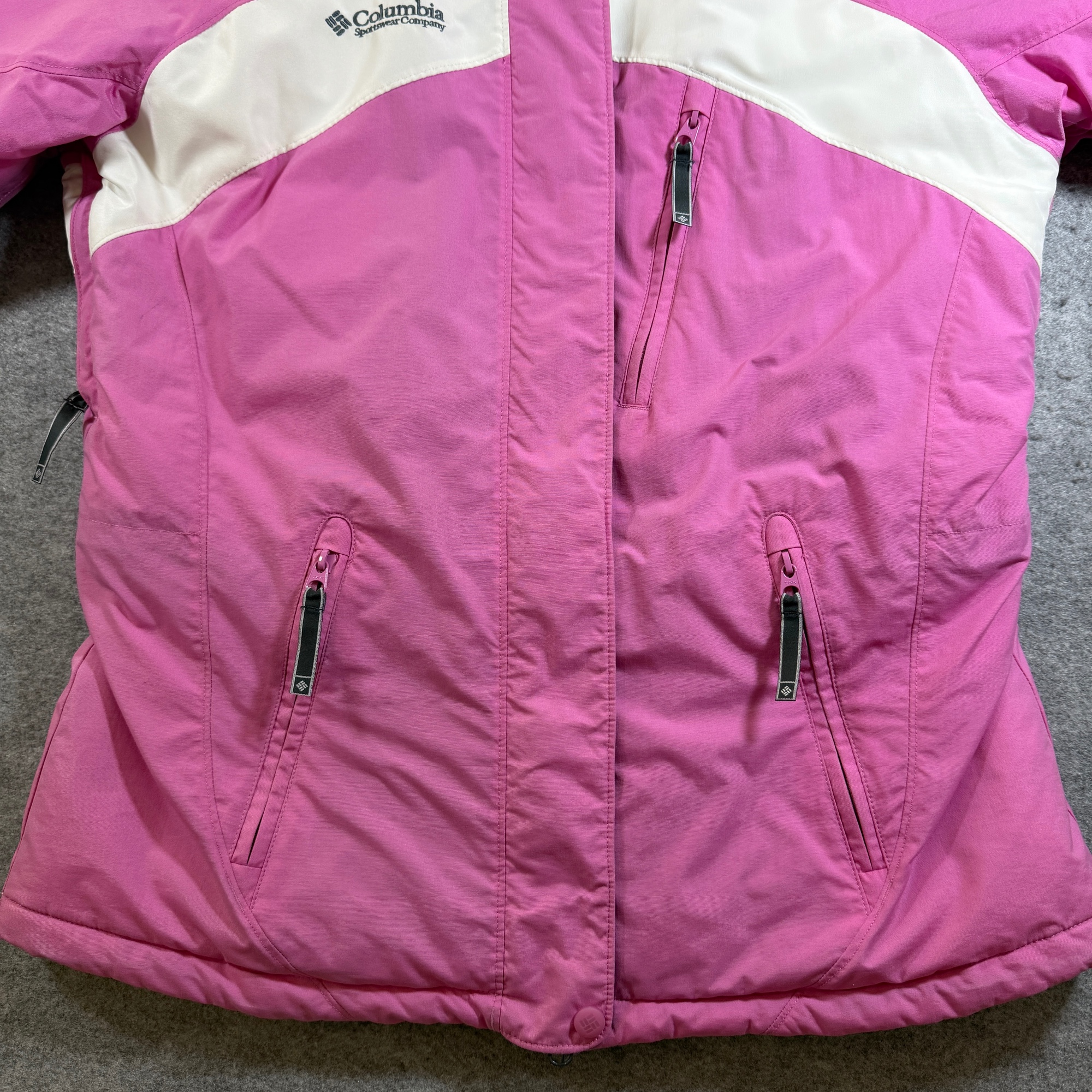 Vintage Columbia Ski Jacket Womens L Pink Full Zip Hooded Fleece Lined Insulated thumbnail 13