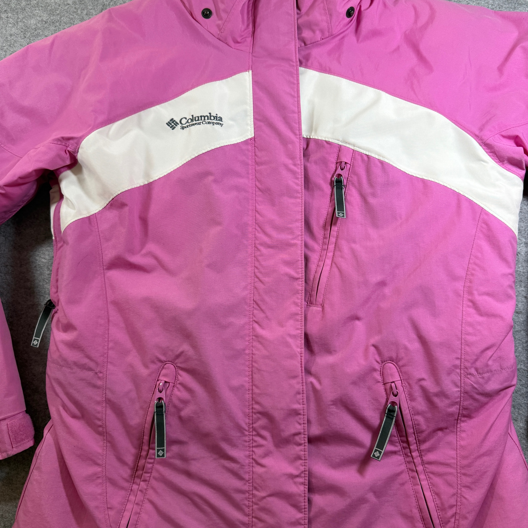 Vintage Columbia Ski Jacket Womens L Pink Full Zip Hooded Fleece Lined Insulated thumbnail 16