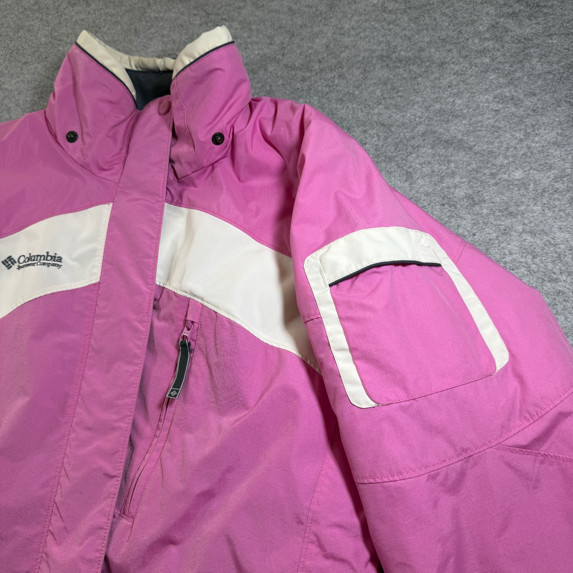 Vintage Columbia Ski Jacket Womens L Pink Full Zip Hooded Fleece Lined Insulated thumbnail 17