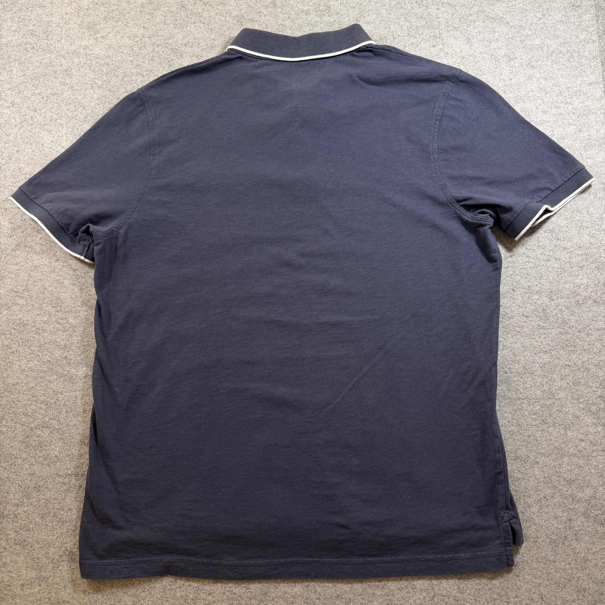 J.Crew Knit Goods Polo Shirt Mens L Navy Cotton Tipped Collar Preppy Golf thumbnail 2