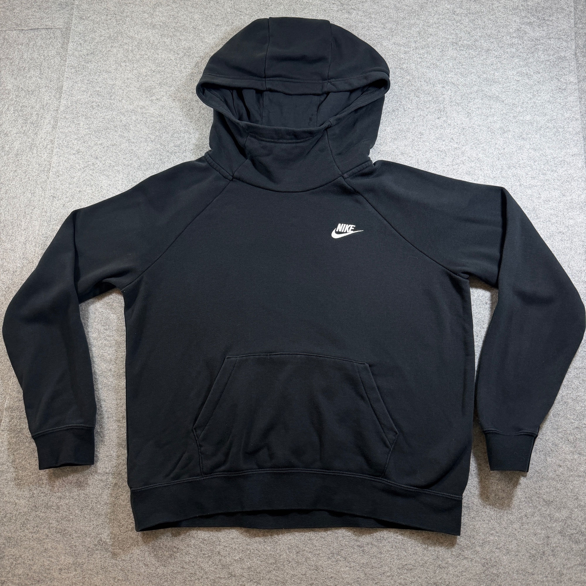 Nike Running Hoodie Mens M Black High Neck Pullover Performance Swoosh Running