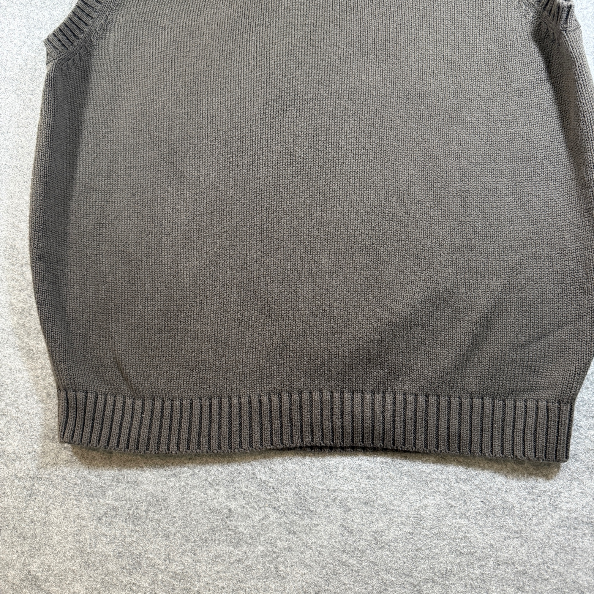 L.L.Bean Sweater Vest Mens L Brown Cotton V-Neck Ribbed Knit Sleeveless Preppy thumbnail 4
