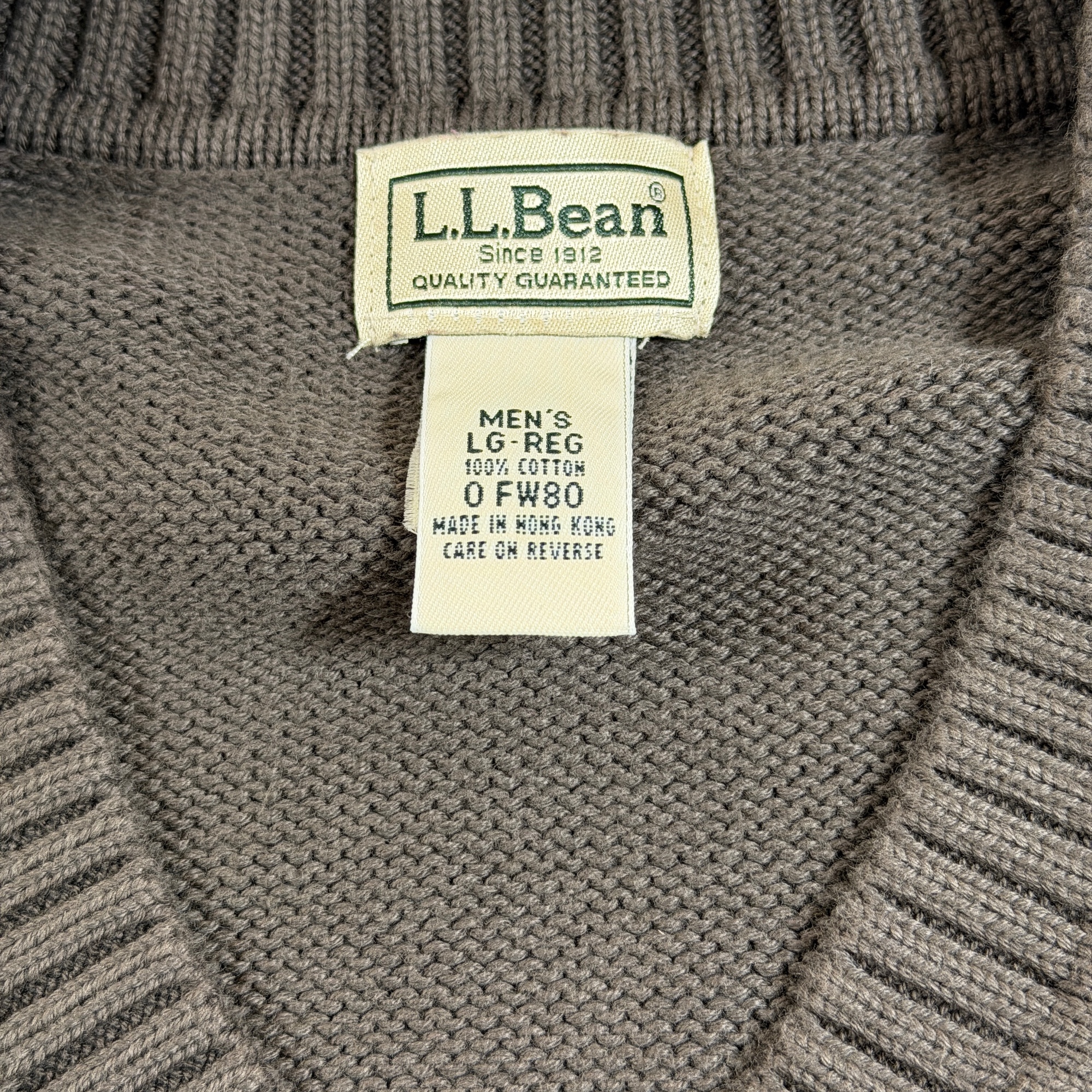 L.L.Bean Sweater Vest Mens L Brown Cotton V-Neck Ribbed Knit Sleeveless Preppy thumbnail 8