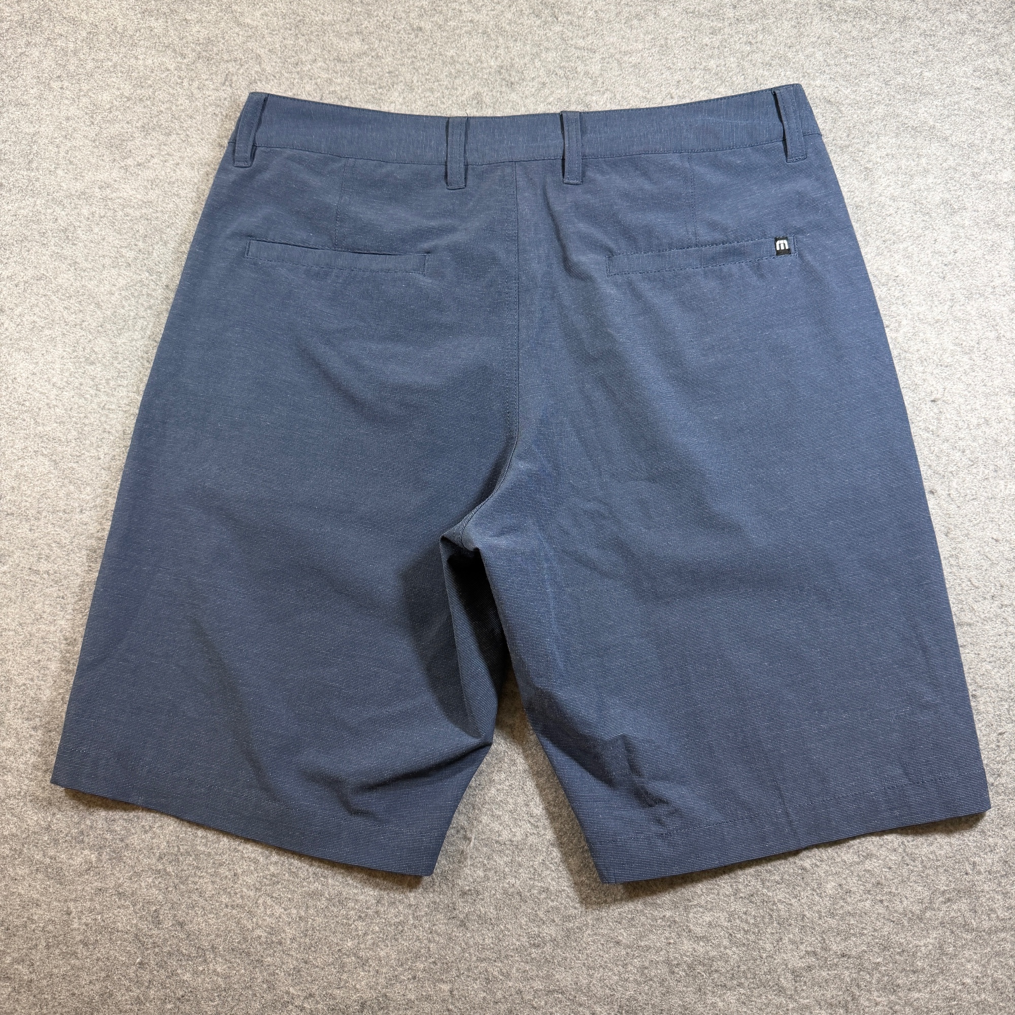 Travis Mathew Shorts Mens 33 Blue Heather Flat Front Golf Performance Stretch thumbnail 2