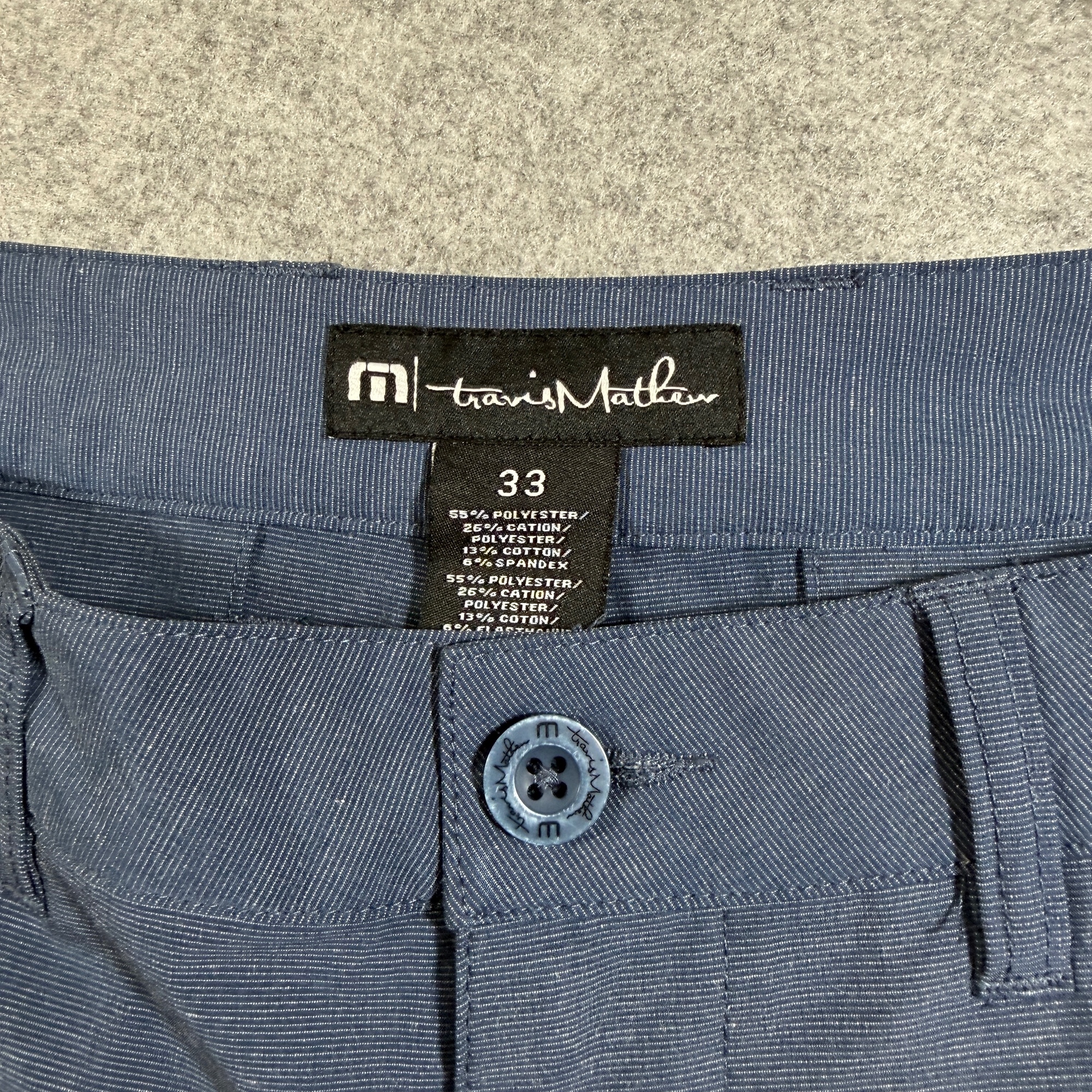 Travis Mathew Shorts Mens 33 Blue Heather Flat Front Golf Performance Stretch thumbnail 3