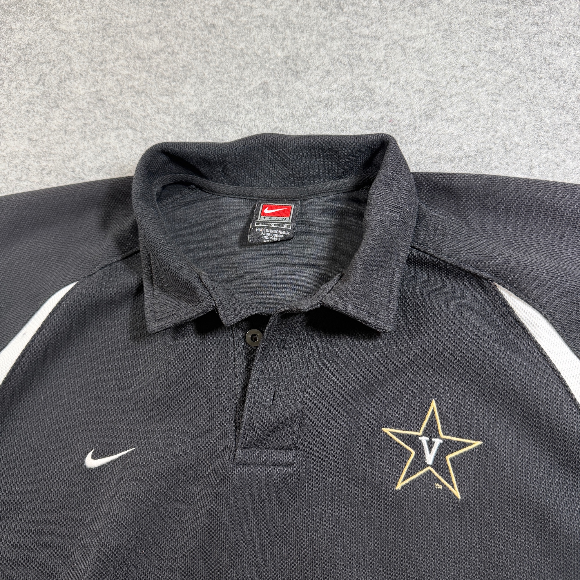 Vintage Nike Vanderbilt Commodores Polo Shirt Mens L Black Embroidered Swoosh thumbnail 3