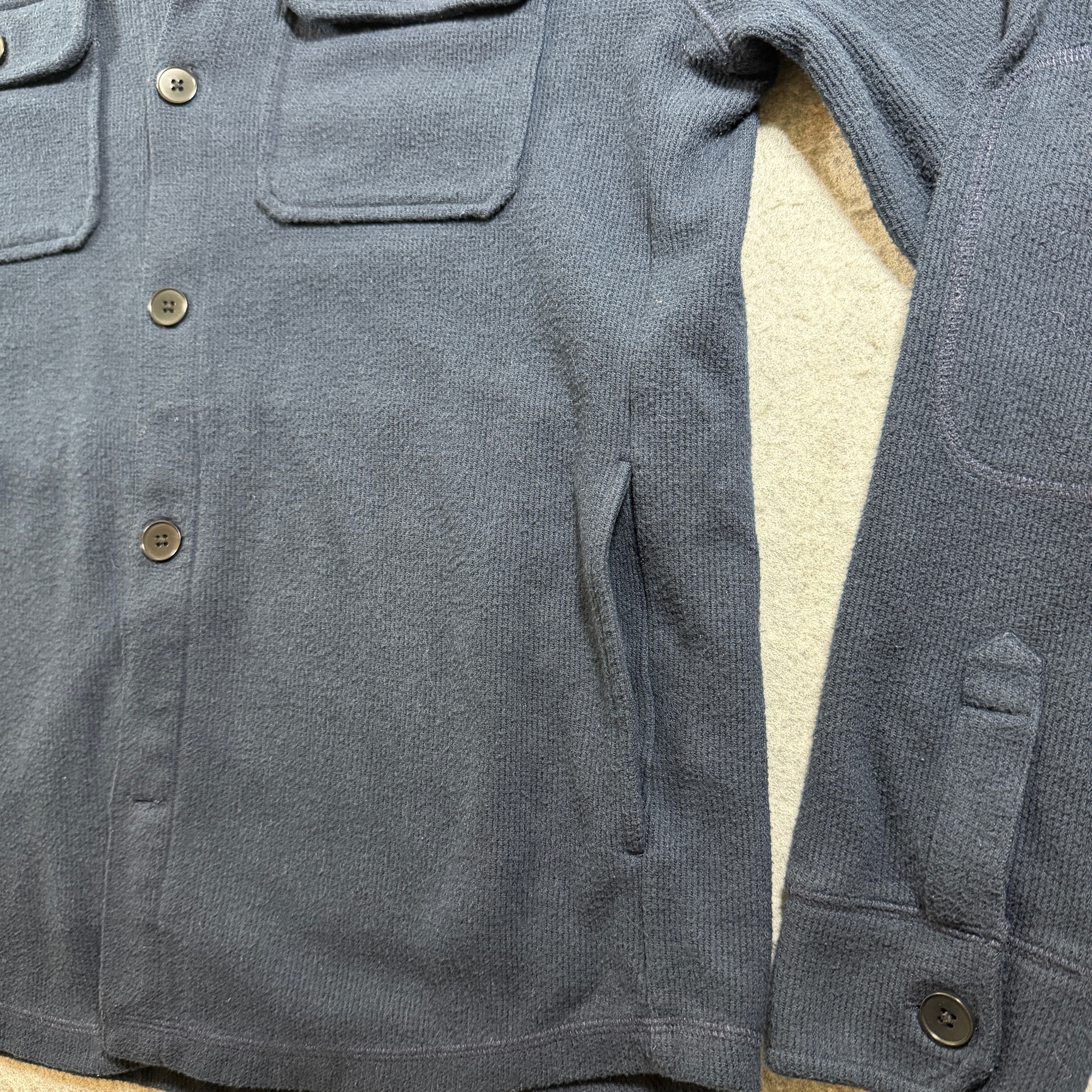Banana Republic CPO Shirt Jacket Mens M Navy Cotton Elbow Patches Button Cuffs thumbnail 10