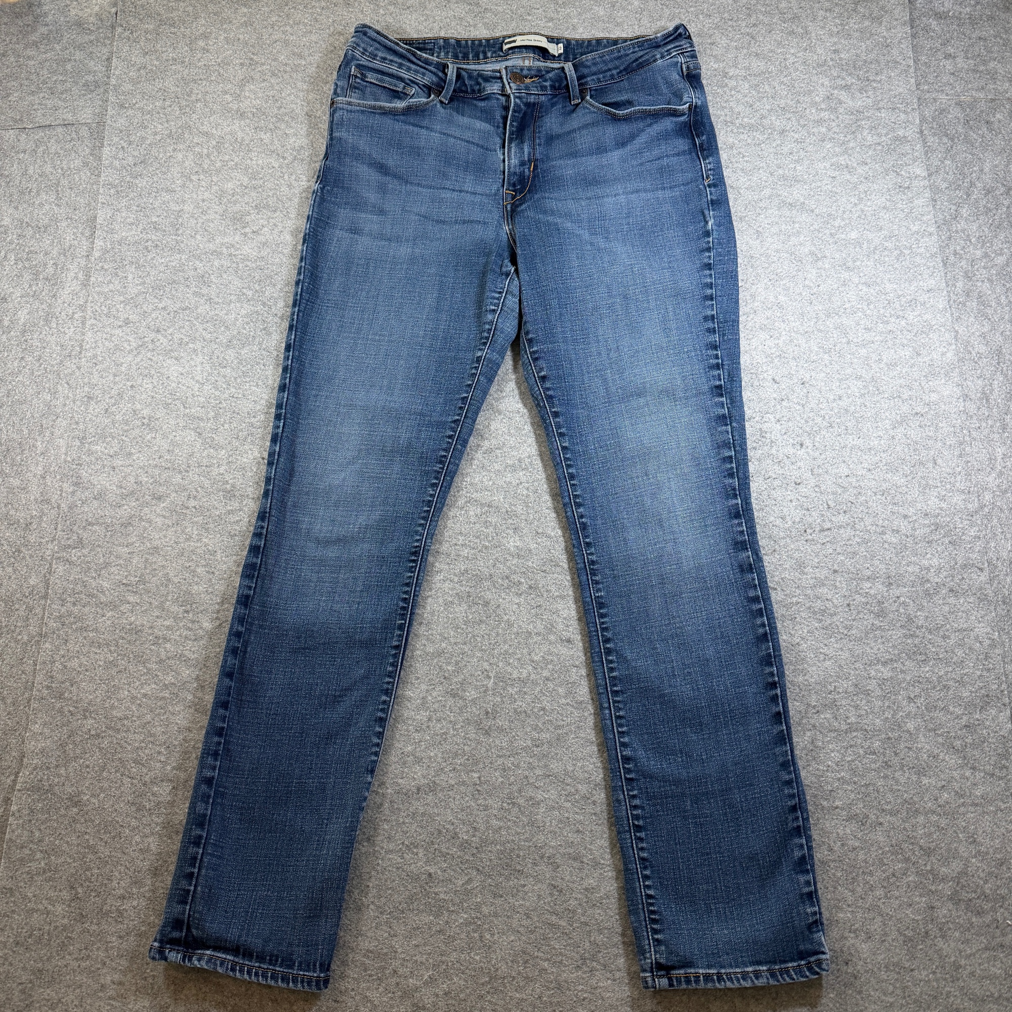 Levi's Mid Rise Skinny Jeans Womens 12 Medium Blue Wash Stretch Denim