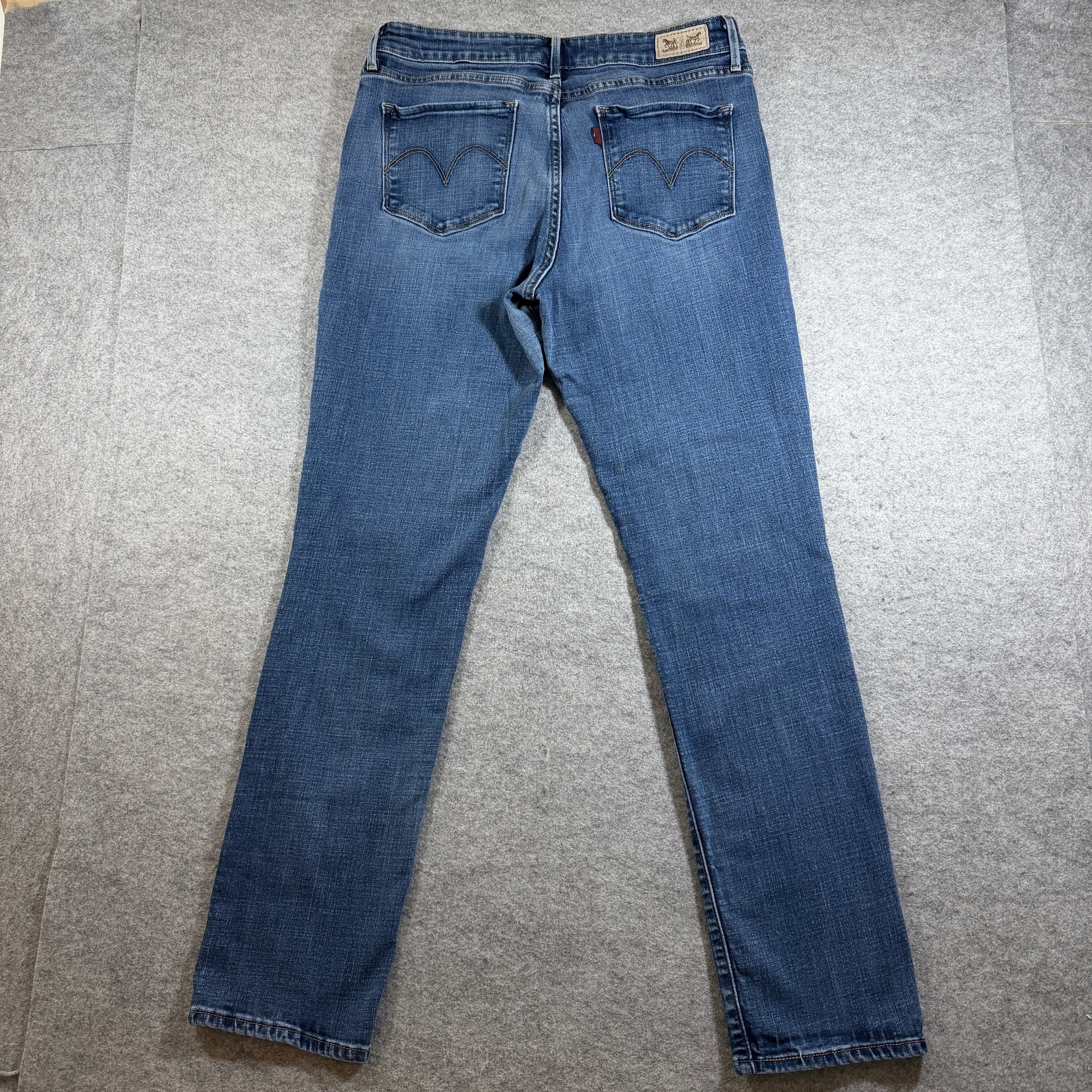 Levi's Mid Rise Skinny Jeans Womens 12 Medium Blue Wash Stretch Denim thumbnail 2