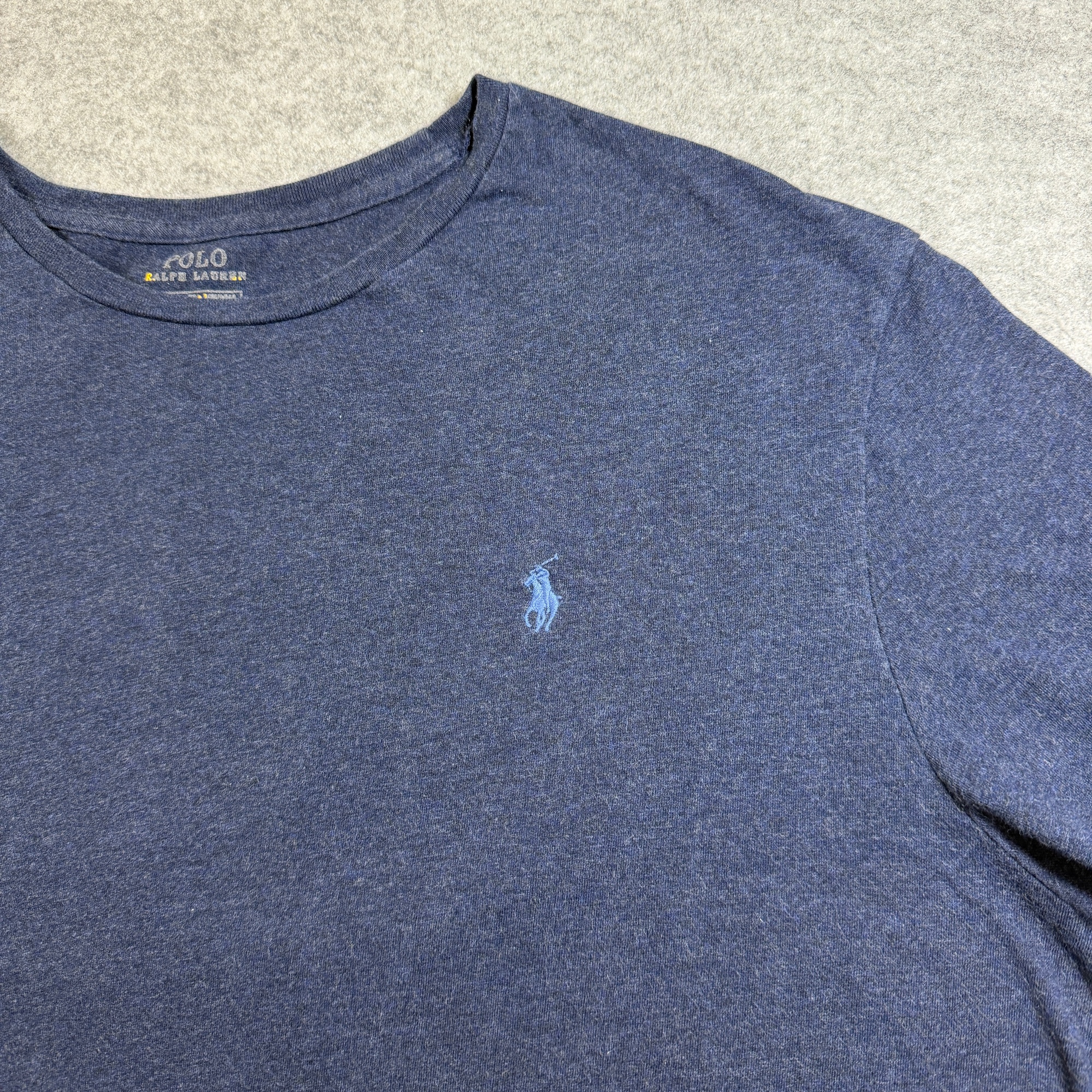 Polo Ralph Lauren T Shirt Mens XL Navy Heather Embroidered Pony Logo Crew Neck thumbnail 3