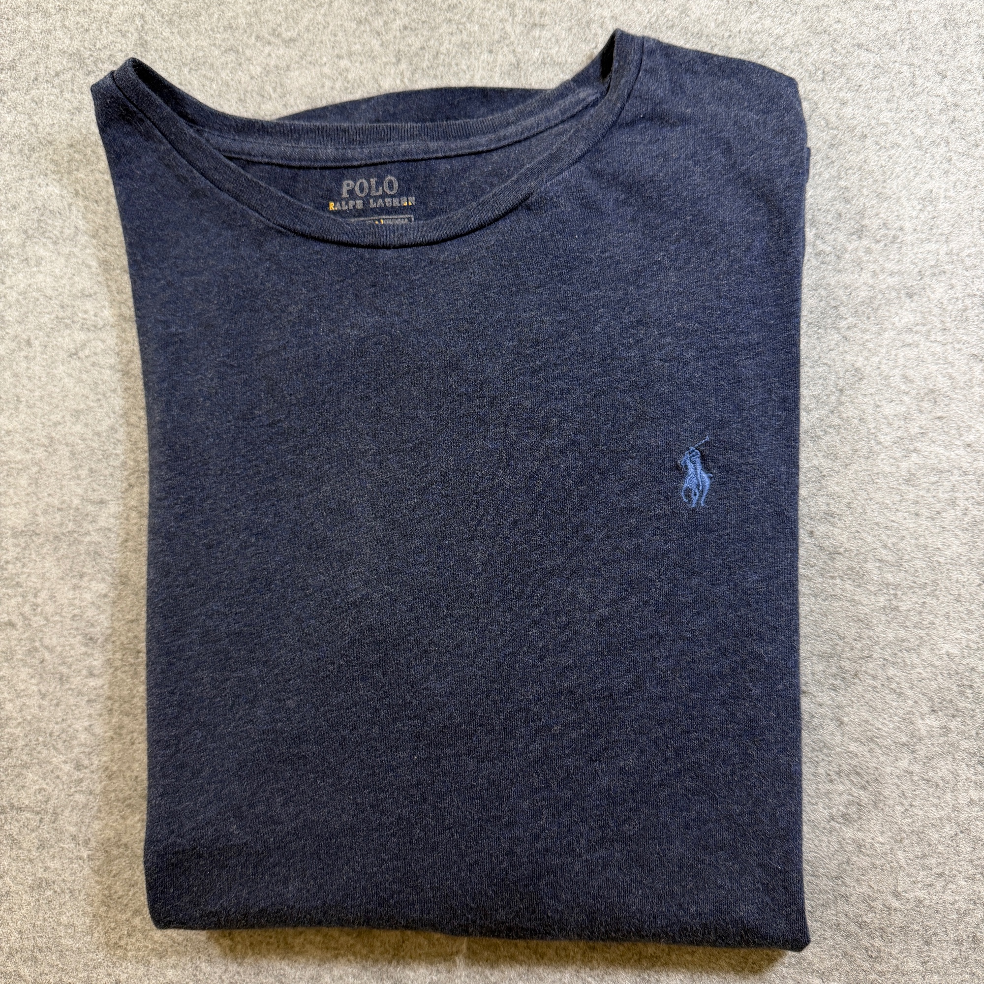 Polo Ralph Lauren T Shirt Mens XL Navy Heather Embroidered Pony Logo Crew Neck thumbnail 10