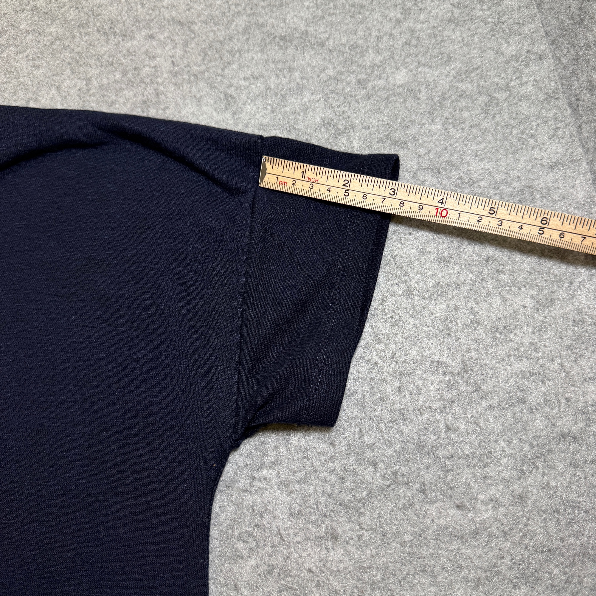 Talbots Tie-Front Top Womens M Navy Linen Blend Short Sleeve Round Neck Casual thumbnail 7