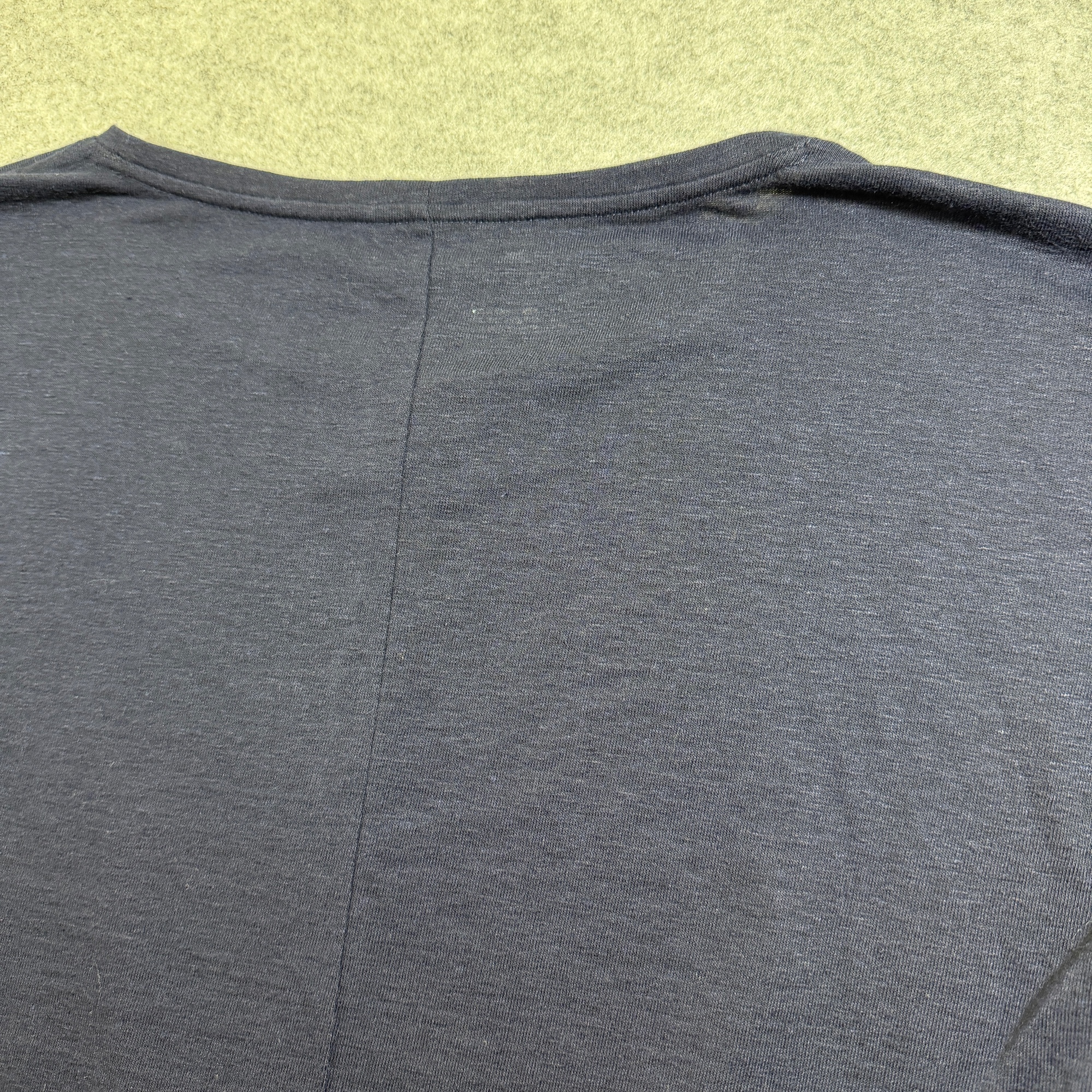 Talbots Tie-Front Top Womens M Navy Linen Blend Short Sleeve Round Neck Casual thumbnail 11