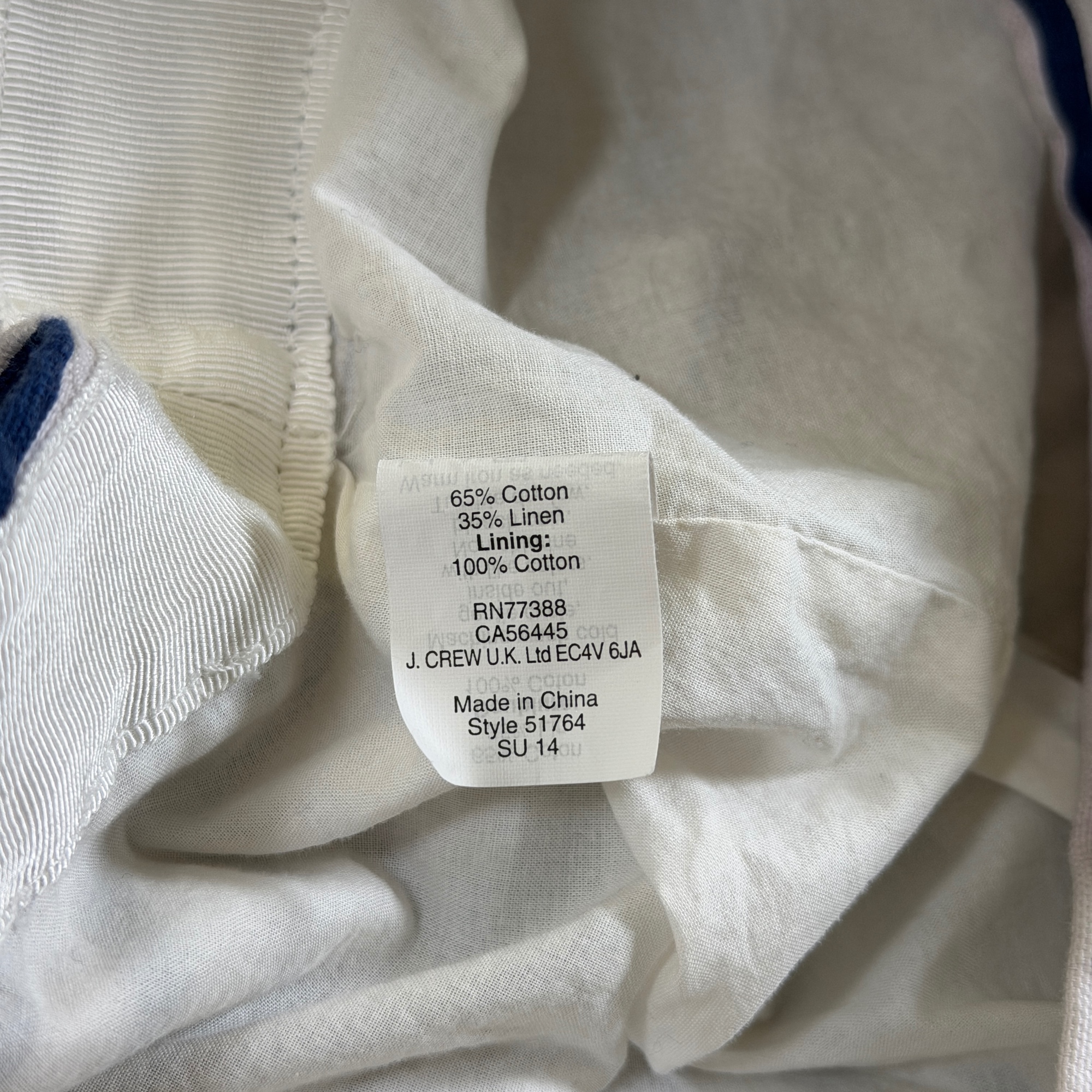 J.Crew Pencil Skirt Womens 14 Navy White Striped Cotton Linen Back Zip Vent thumbnail 10