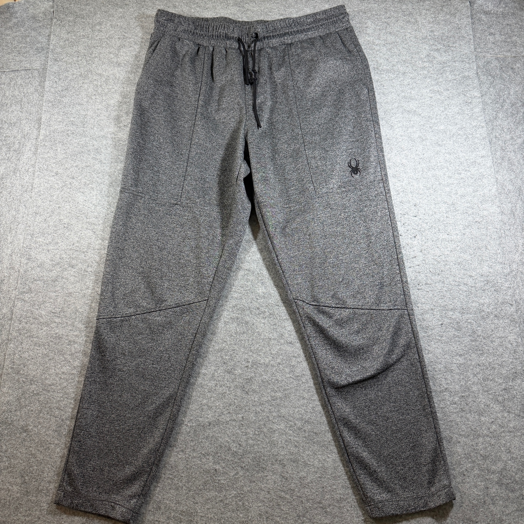 Spyder Pro-Web Joggers Mens L Heather Gray Drawstring Tapered Pocket Sweatpants