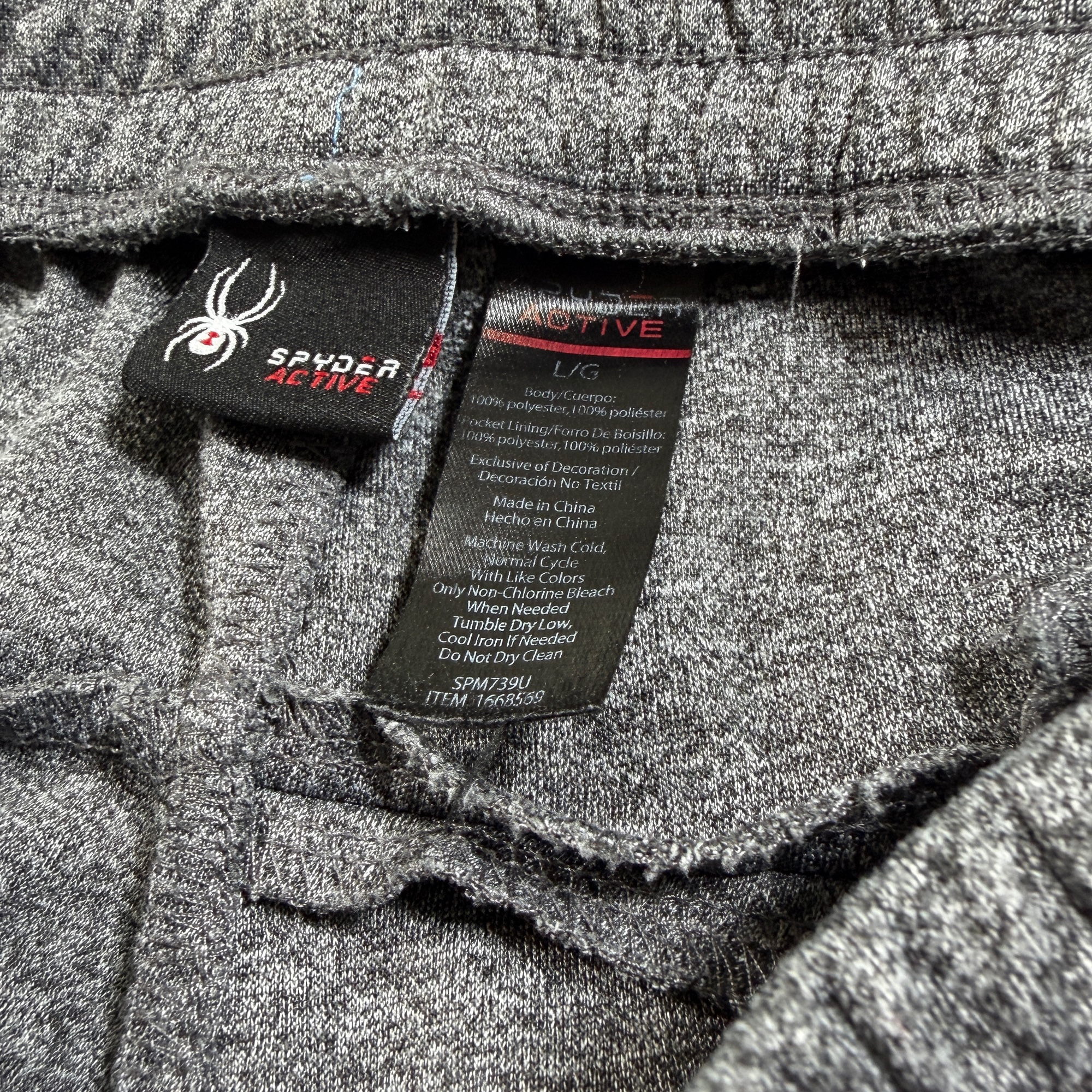 Spyder Pro-Web Joggers Mens L Heather Gray Drawstring Tapered Pocket Sweatpants thumbnail 6