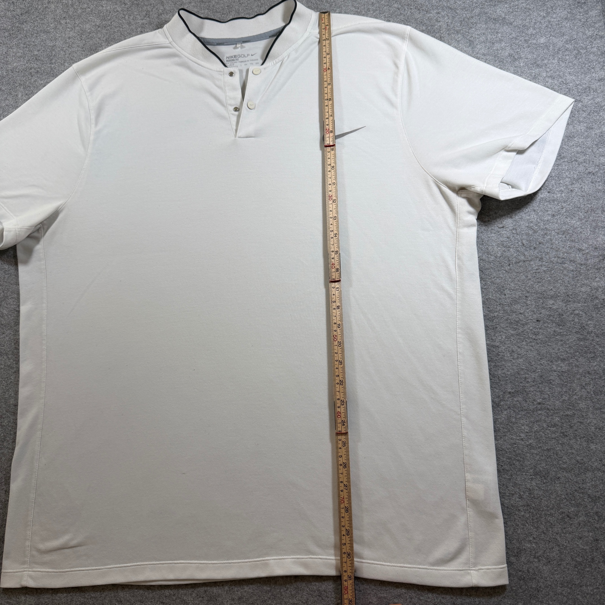 Nike Golf Polo Shirt Mens XXL White Wool Blend Snap Henley Modern Fit Swoosh thumbnail 8