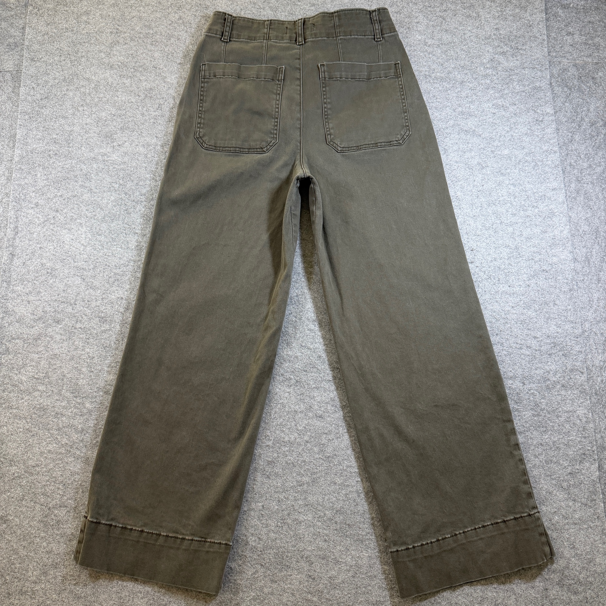 Bagatelle Collection Pants Women 4 Olive Green High Rise Wide Leg Cotton Stretch thumbnail 2