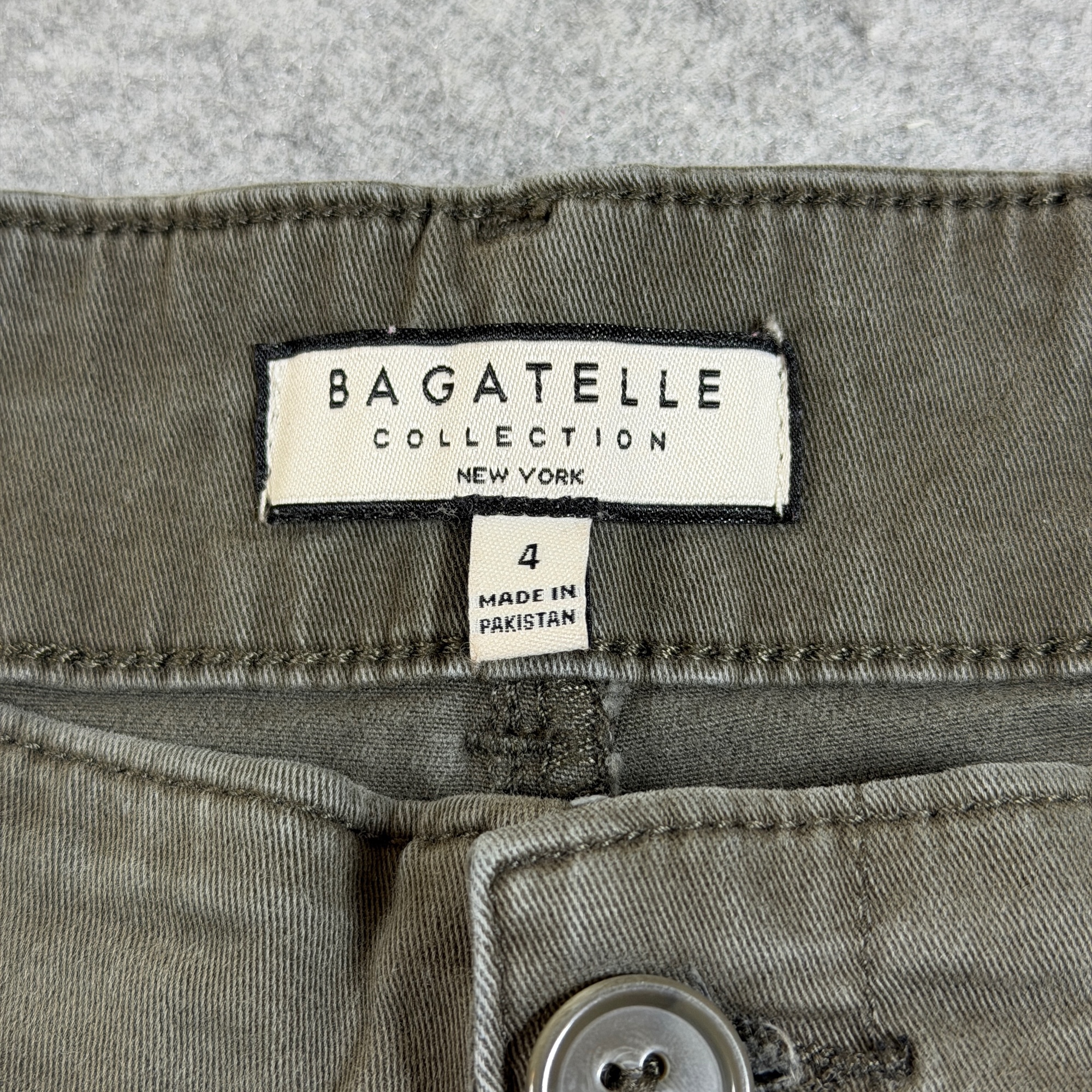 Bagatelle Collection Pants Women 4 Olive Green High Rise Wide Leg Cotton Stretch thumbnail 4
