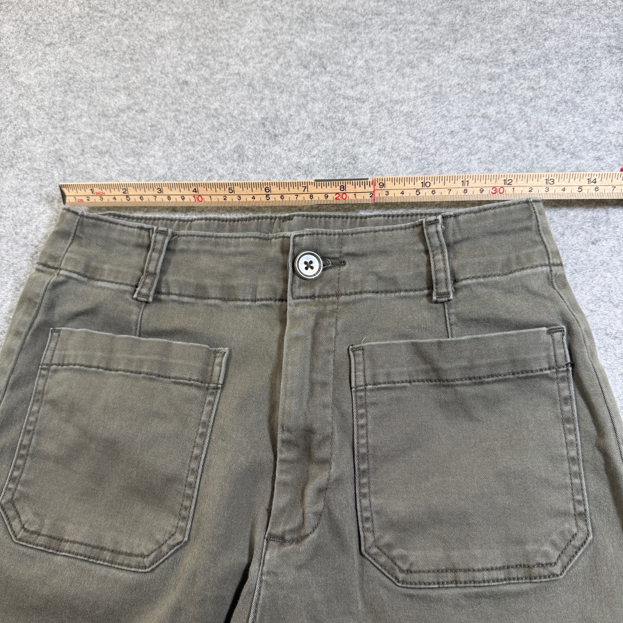 Bagatelle Collection Pants Women 4 Olive Green High Rise Wide Leg Cotton Stretch thumbnail 5