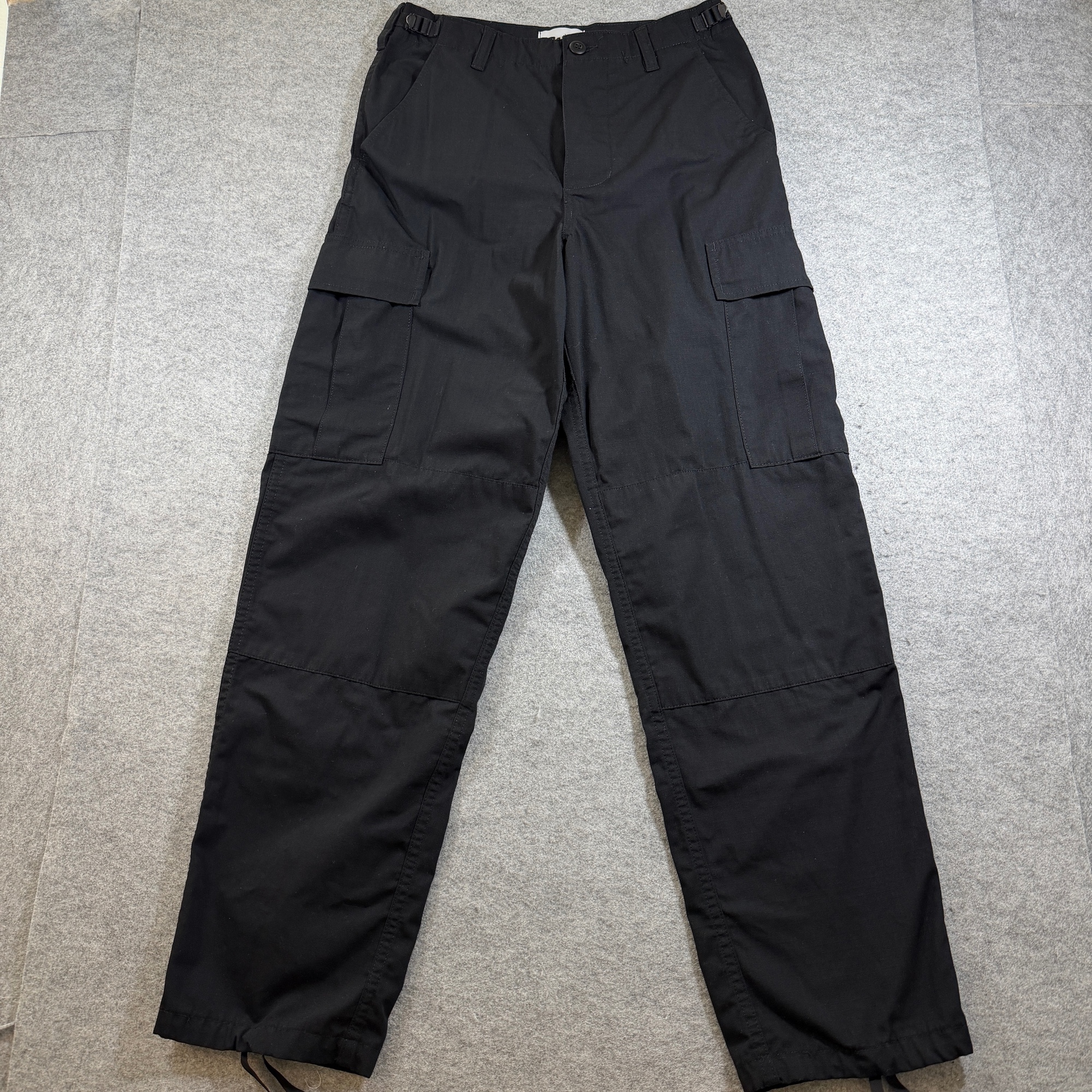 Galls BDU Cargo Pants Ripstop Mens Small Regular Black Cuffs Adjustable Waist