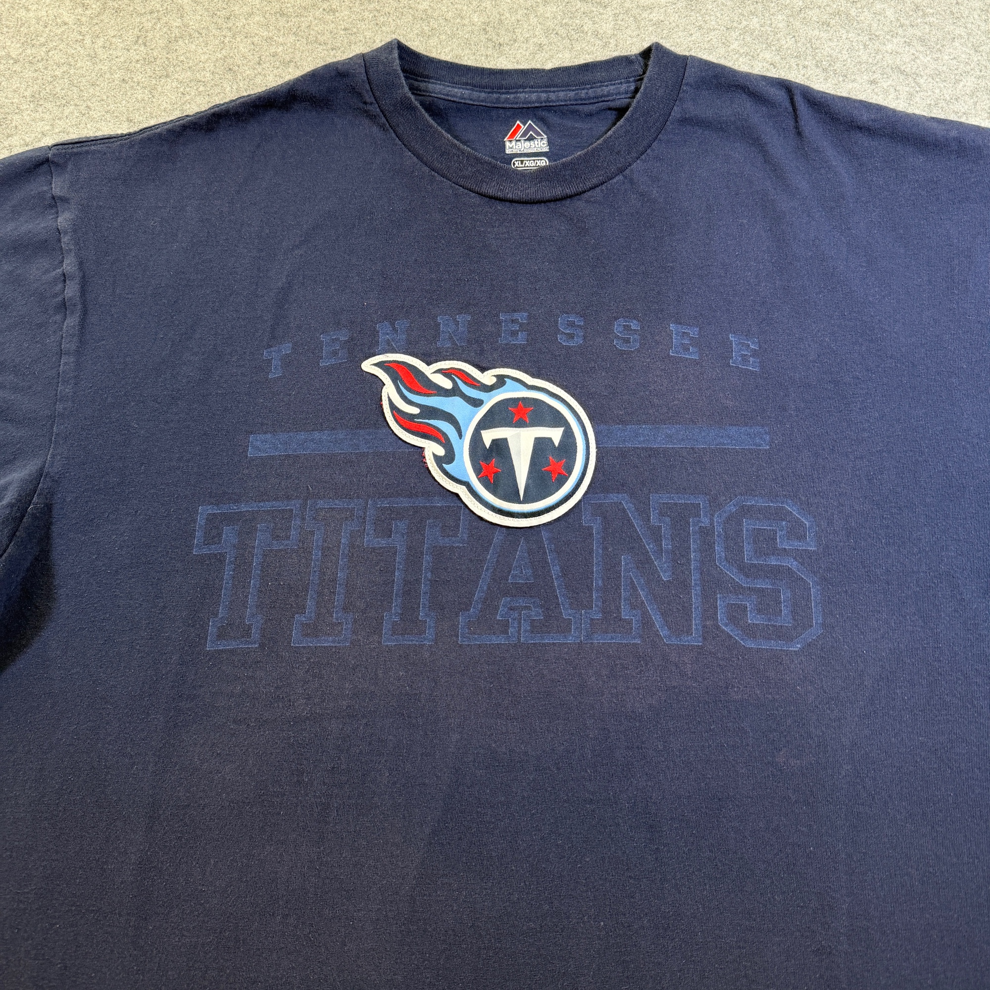 Majestic Tennessee Titans T Shirt Mens XL Navy Blue Graphic NFL Cotton Tee Sport thumbnail 12