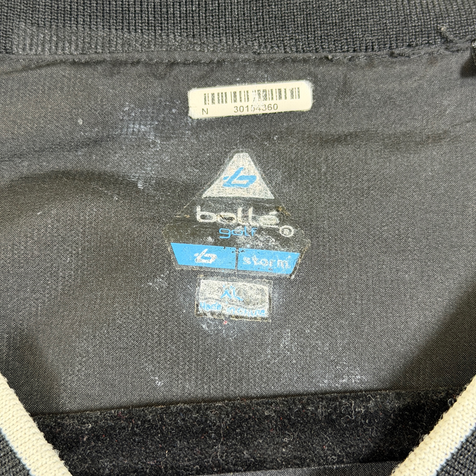 Bollé Golf Storm Windbreaker Mens XL Black Vintage Pullover V-Neck Elastic Cuffs thumbnail 5