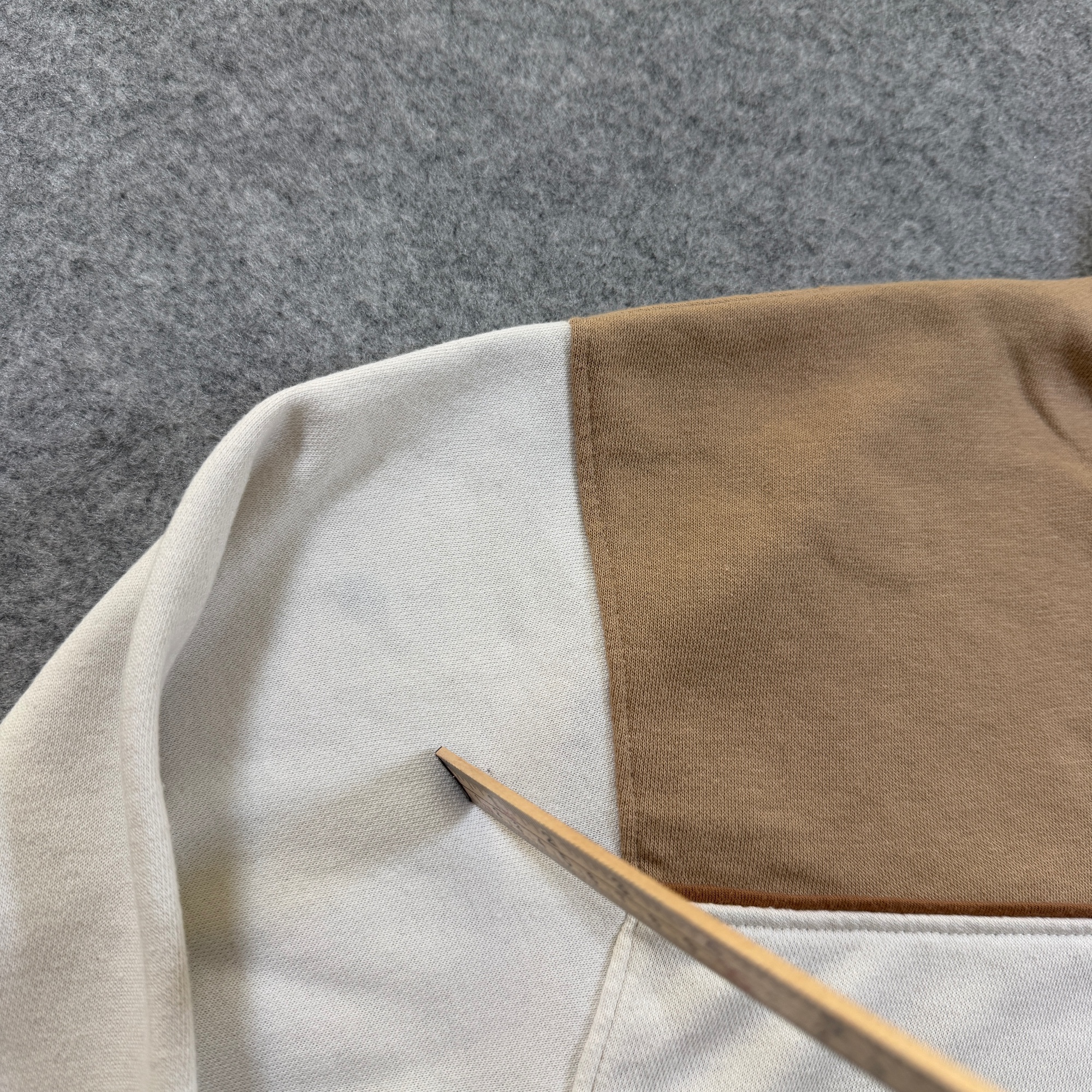 Champion Quarter Zip Sweatshirt Womens M Cream Tan Color Block Mock Neck Logo thumbnail 5