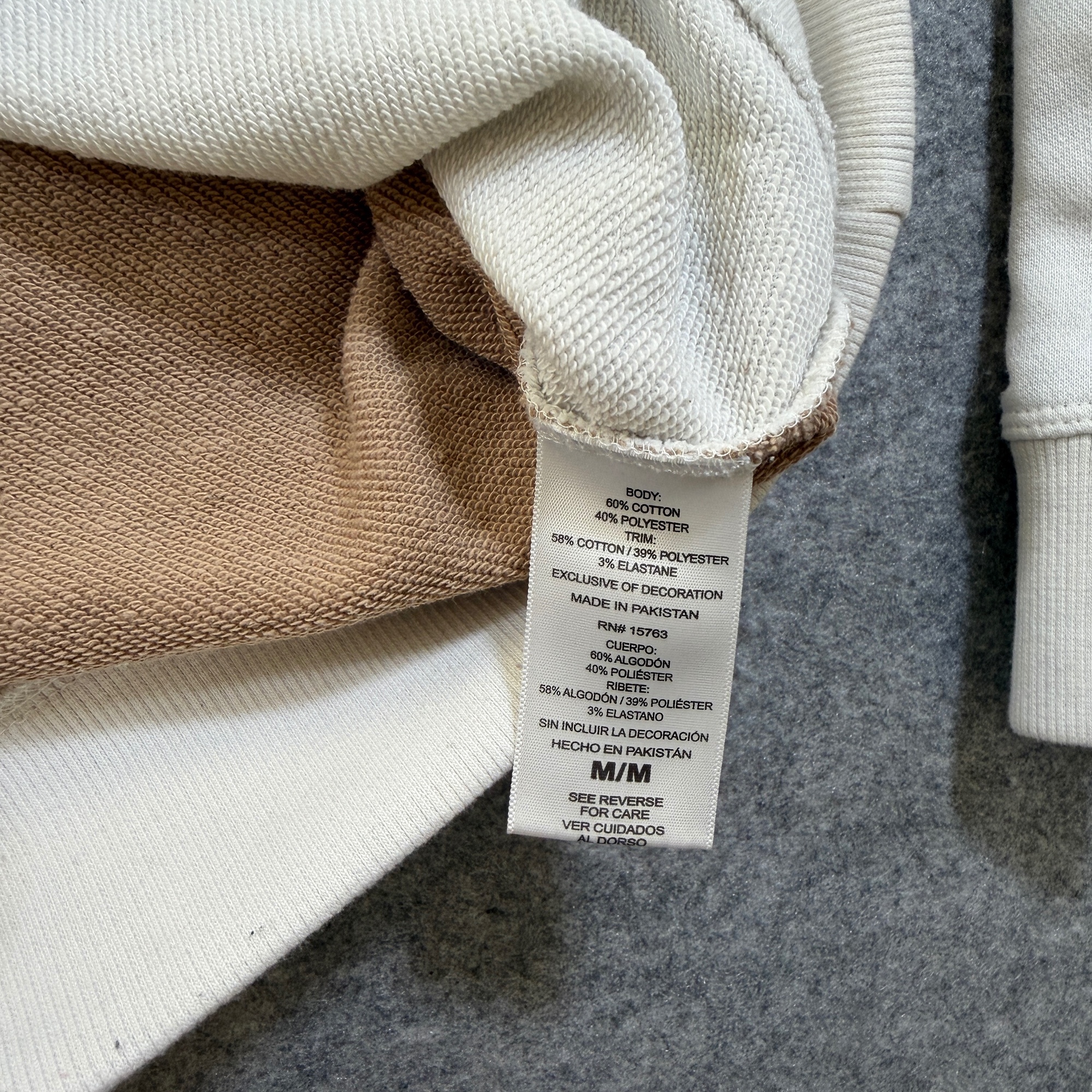 Champion Quarter Zip Sweatshirt Womens M Cream Tan Color Block Mock Neck Logo thumbnail 9