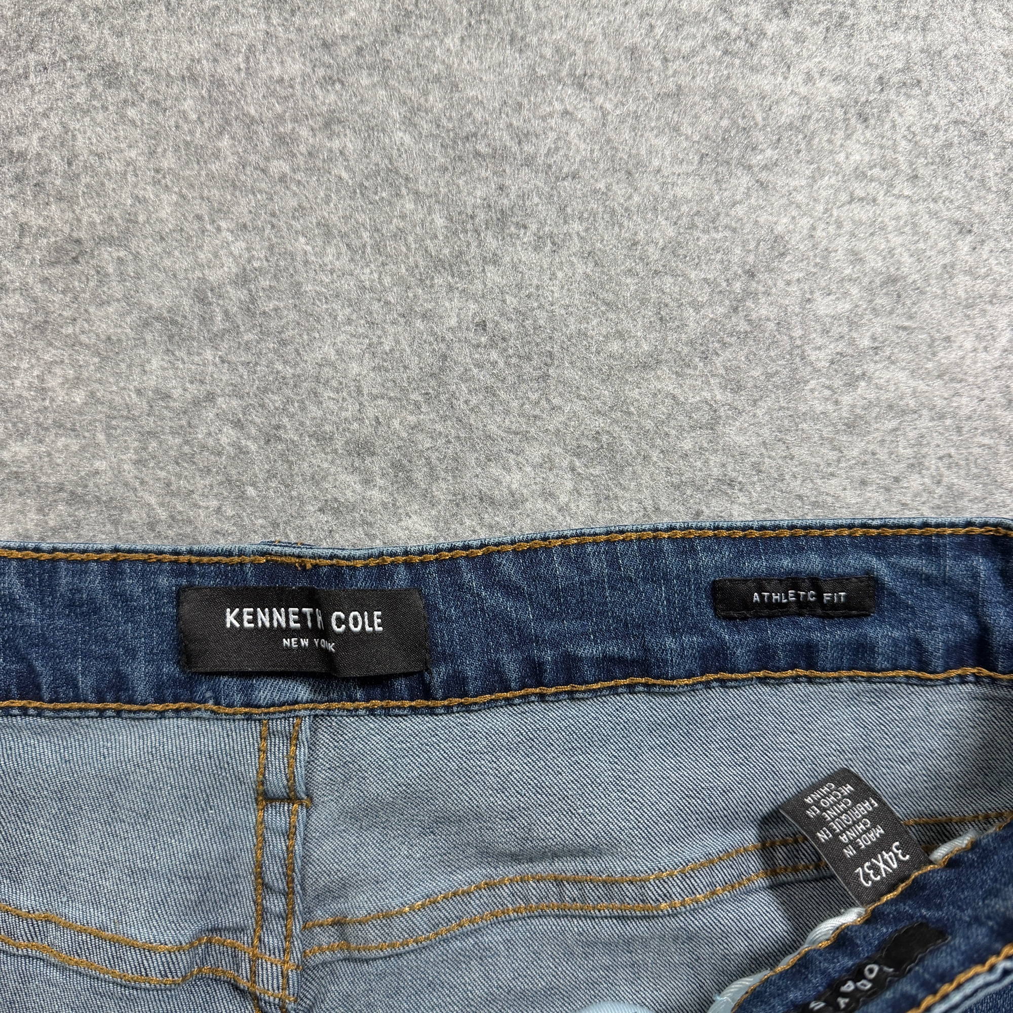 Kenneth Cole New York Jeans Mens 34x32 Blue Denim Athletic Fit Pocket Stretch thumbnail 3