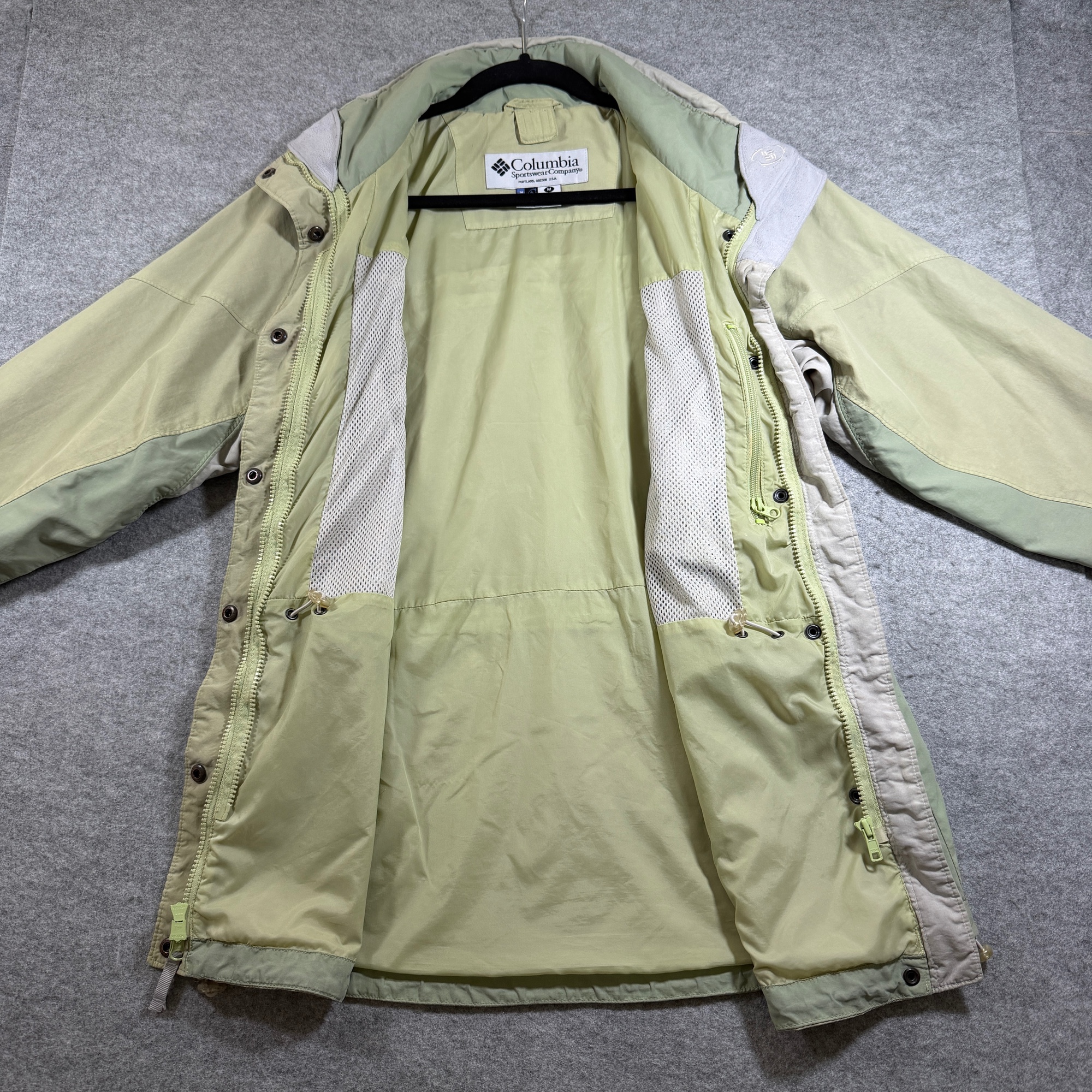 Vintage Columbia Interchange Rain Jacket Womens M Sage Green Waterproof Shell thumbnail 3