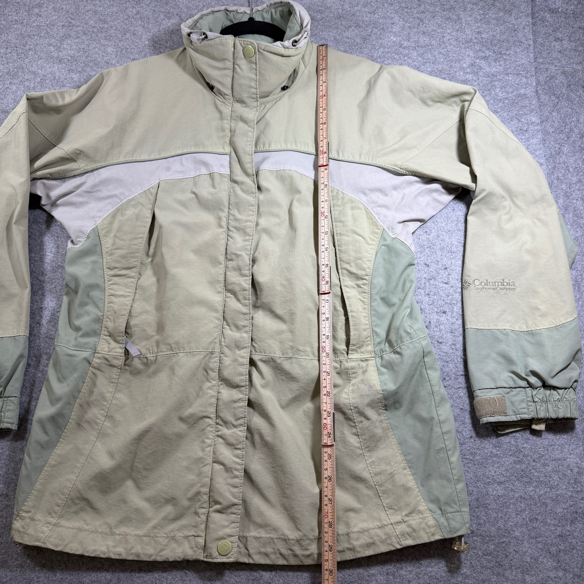 Vintage Columbia Interchange Rain Jacket Womens M Sage Green Waterproof Shell thumbnail 7
