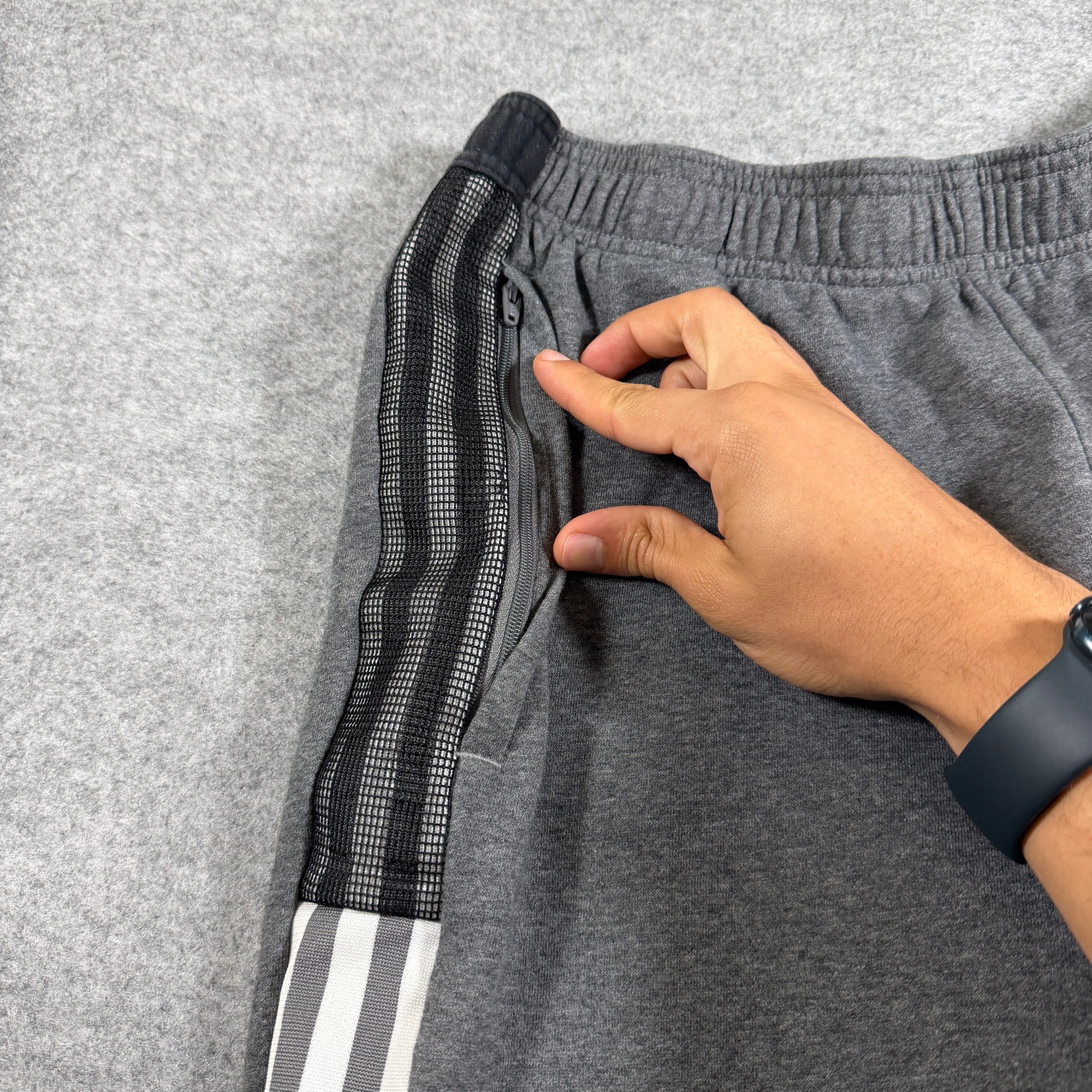 Adidas Tiro Track Pants Mens M Gray 3-Stripe Drawstring Tapered Sweatpants thumbnail 14
