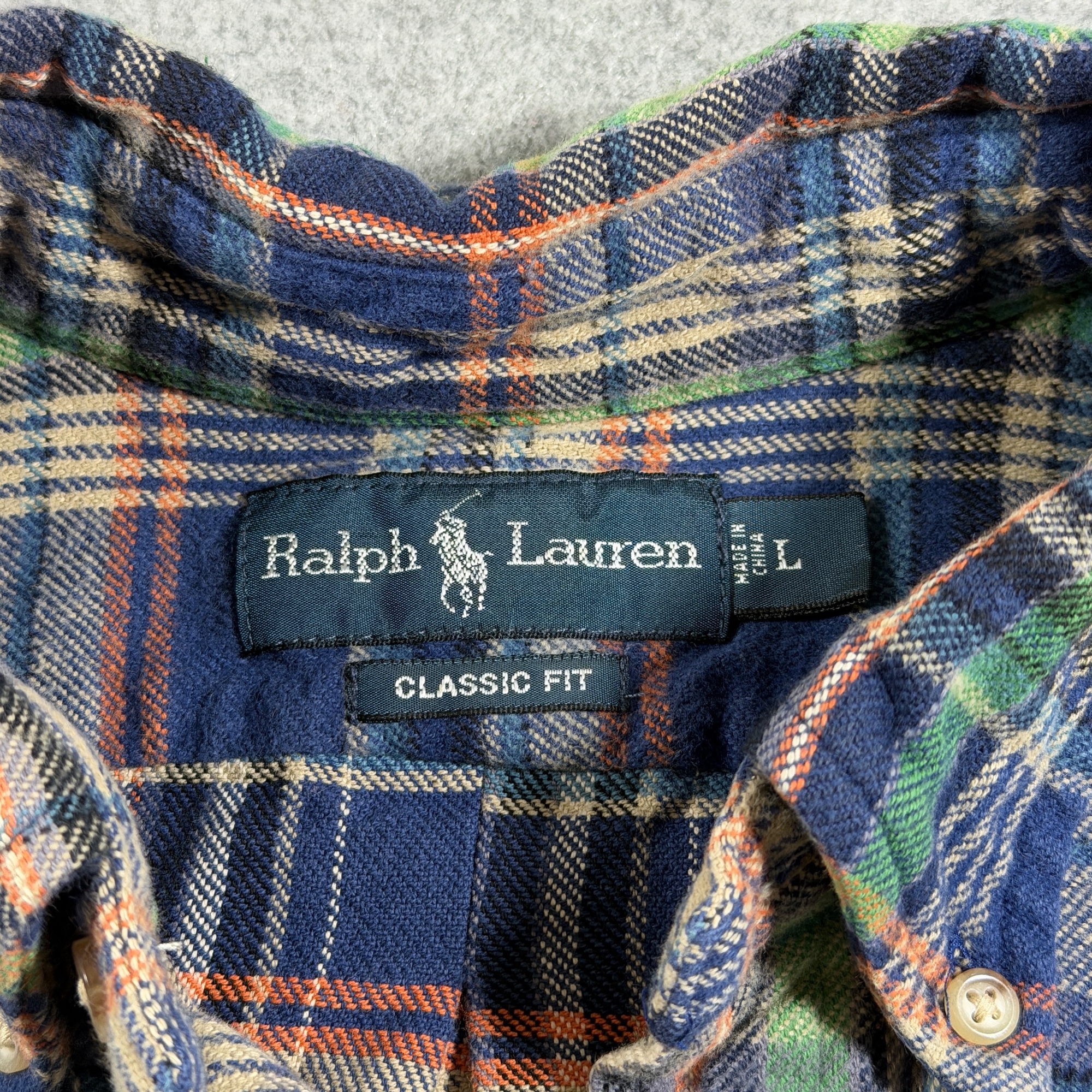Vintage 80s Polo Ralph Lauren Flannel Shirt Mens L Plaid Button Down Classic Fit thumbnail 3
