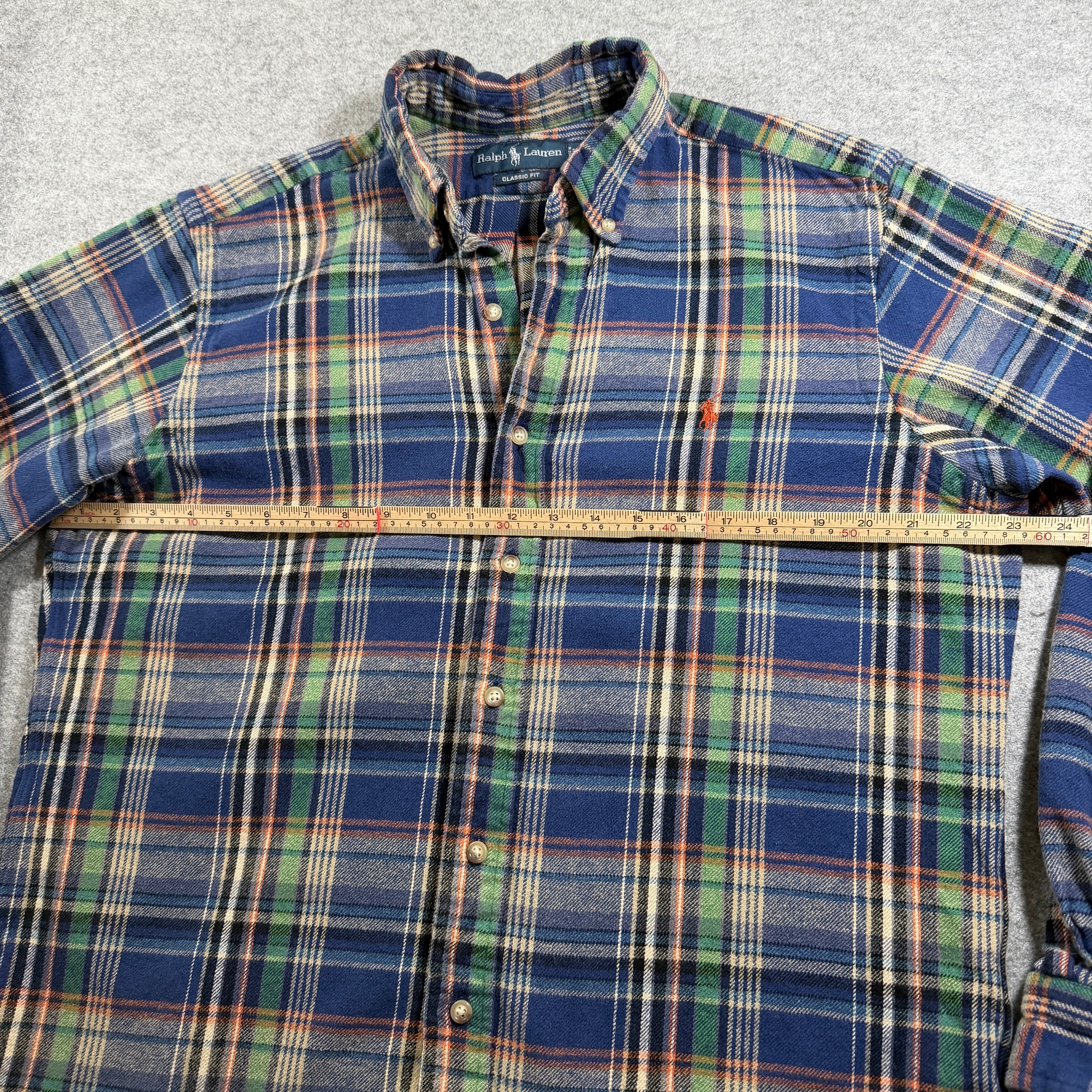 Vintage 80s Polo Ralph Lauren Flannel Shirt Mens L Plaid Button Down Classic Fit thumbnail 5