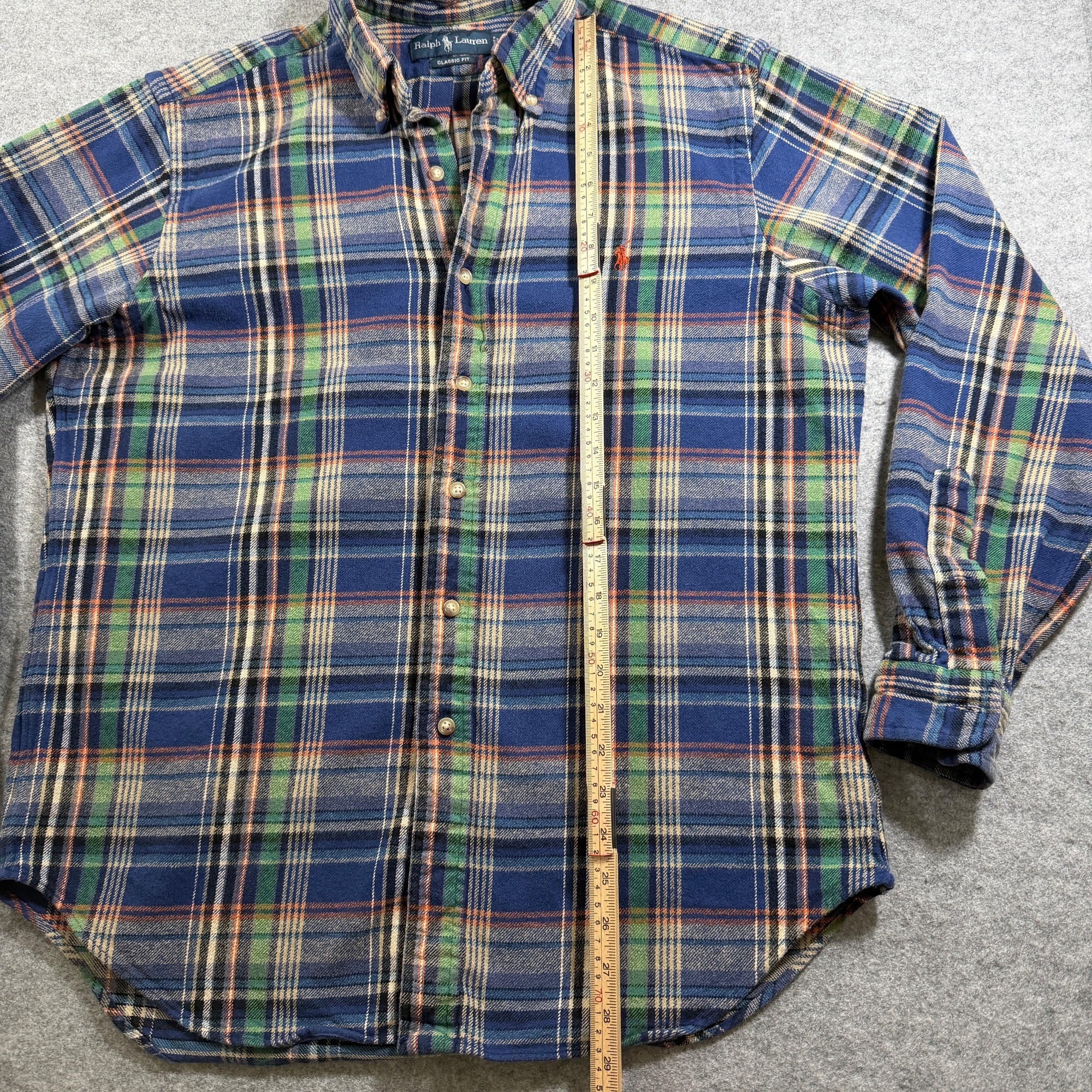 Vintage 80s Polo Ralph Lauren Flannel Shirt Mens L Plaid Button Down Classic Fit thumbnail 6