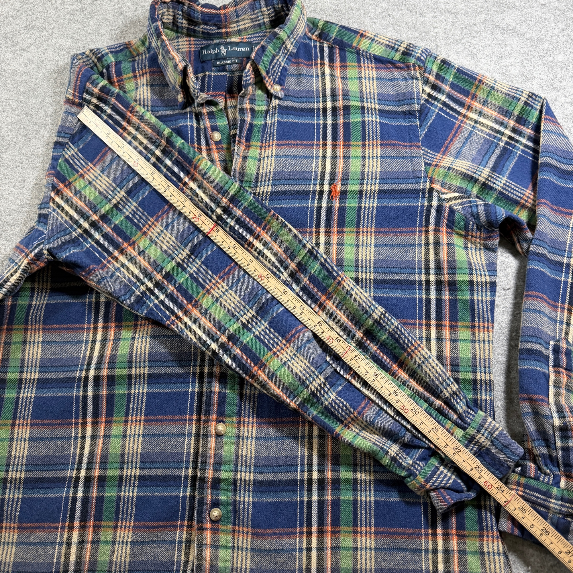 Vintage 80s Polo Ralph Lauren Flannel Shirt Mens L Plaid Button Down Classic Fit thumbnail 7