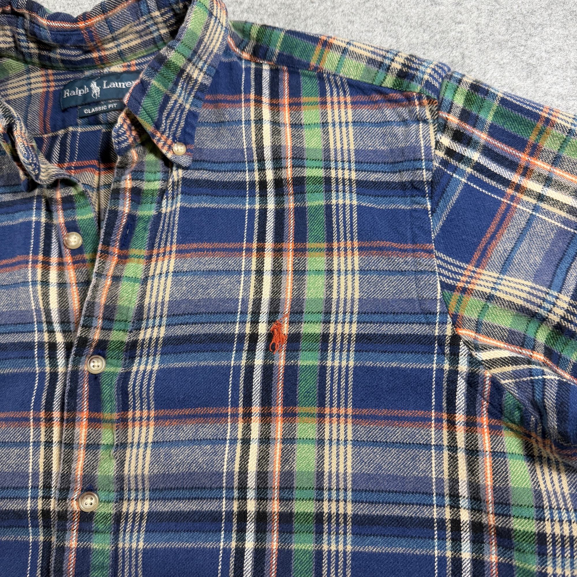 Vintage 80s Polo Ralph Lauren Flannel Shirt Mens L Plaid Button Down Classic Fit thumbnail 9