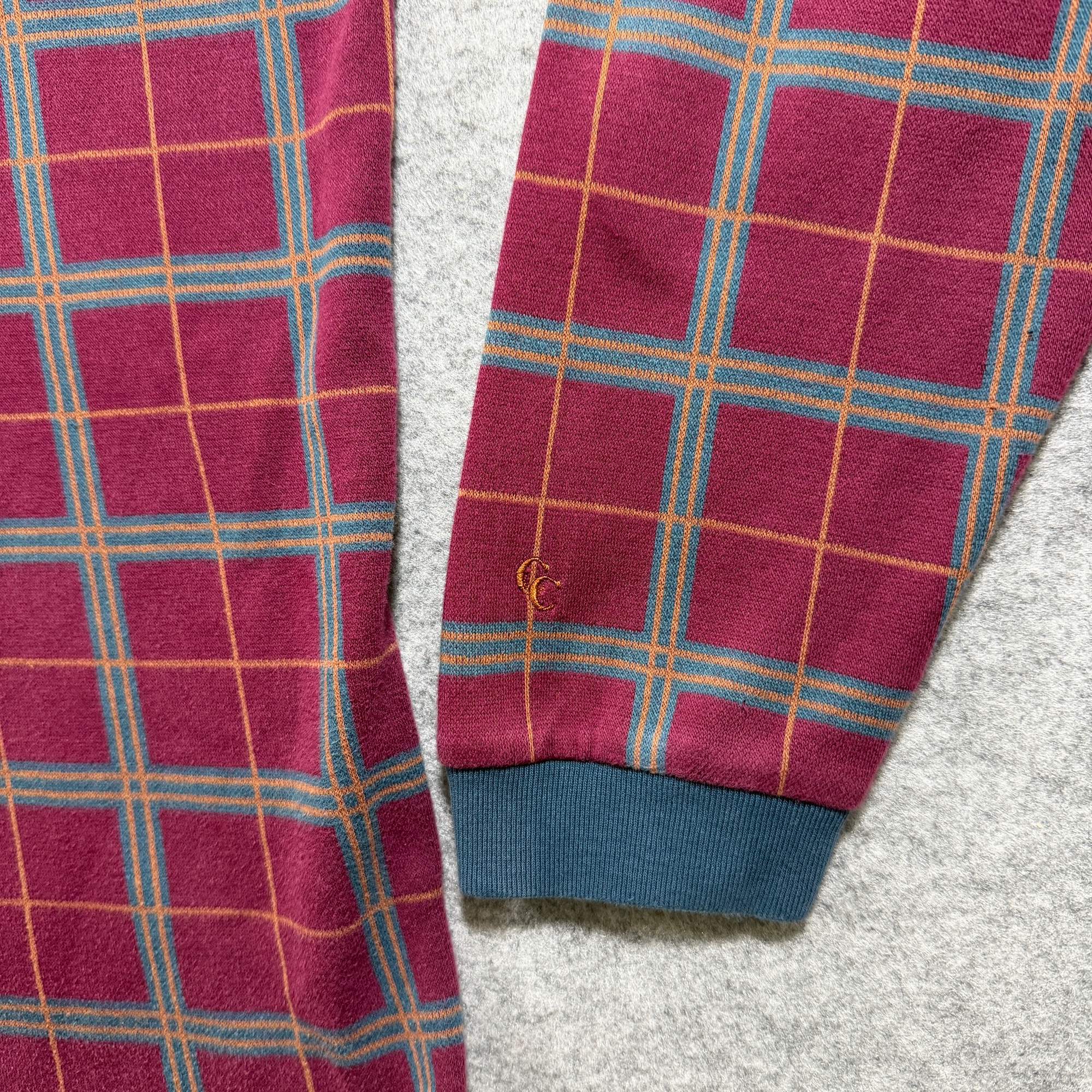 Vintage Cross Creek Golf Polo Shirt Mens XL Plaid Long Sleeve Preppy Horseshoe thumbnail 3