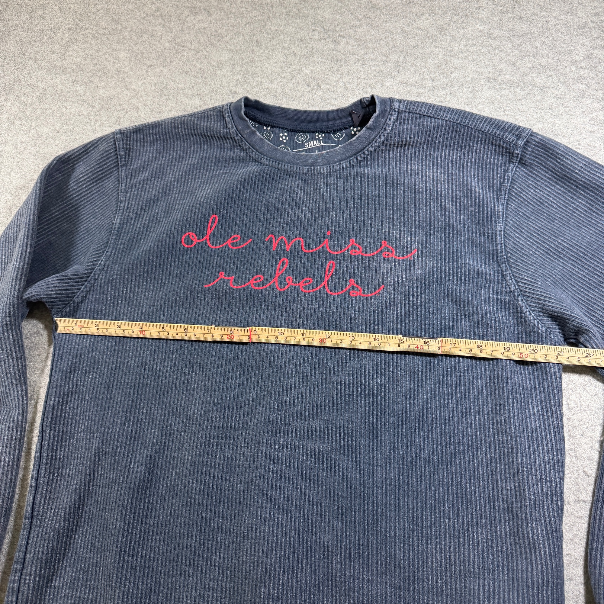 Pressbox Ole Miss Rebels Sweatshirt Womens S Navy NCAA Crewneck Cotton Ribbed thumbnail 5