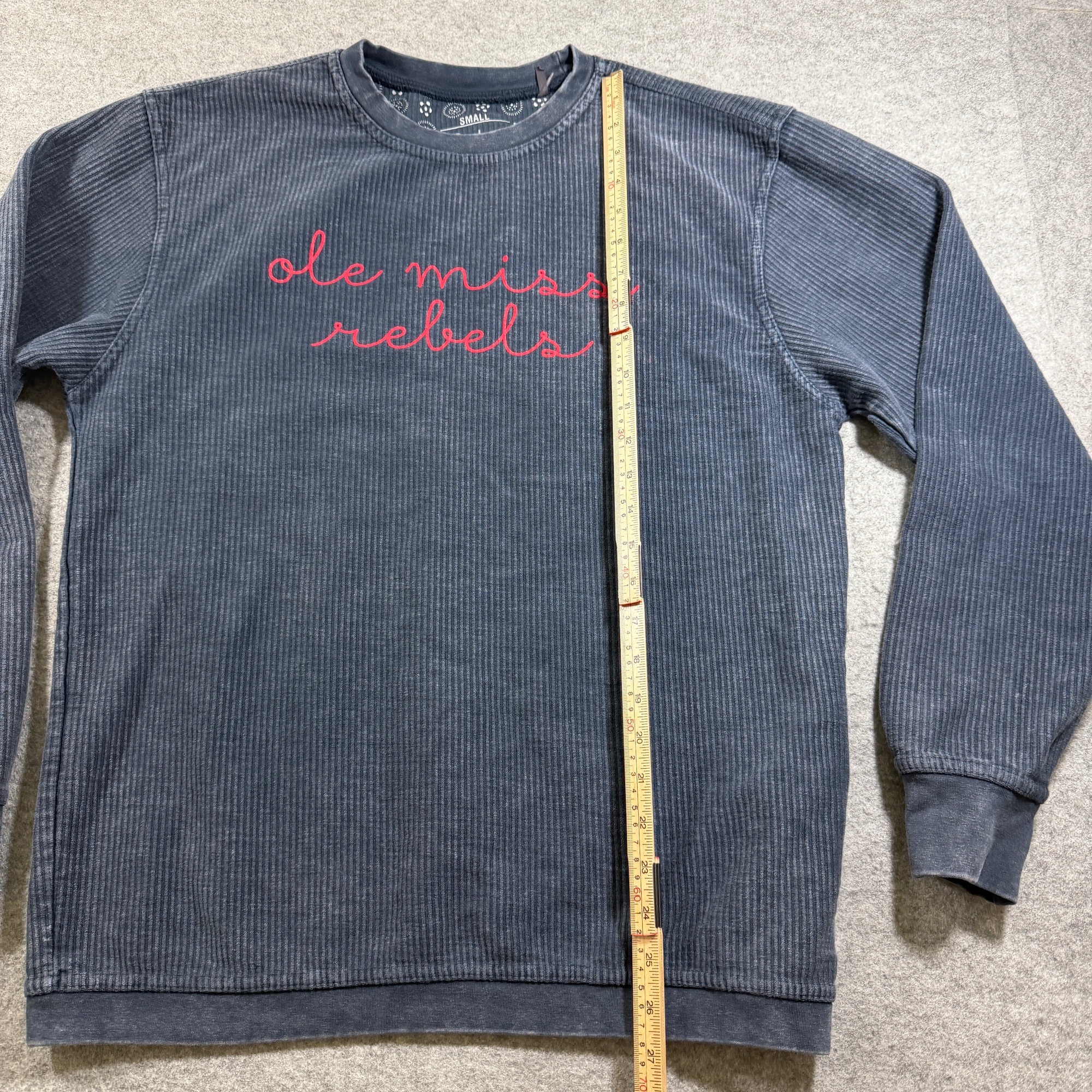Pressbox Ole Miss Rebels Sweatshirt Womens S Navy NCAA Crewneck Cotton Ribbed thumbnail 6