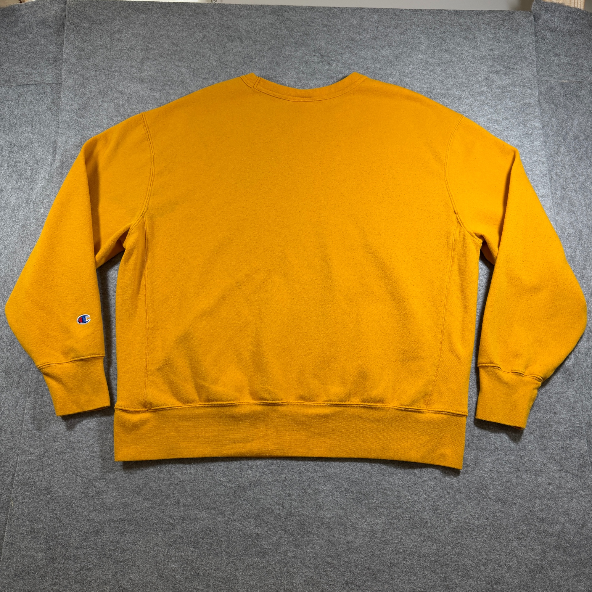 Champion Athletics Crewneck Sweatshirt Mens XL Gold Yellow Sleeve Logo Pullover thumbnail 2