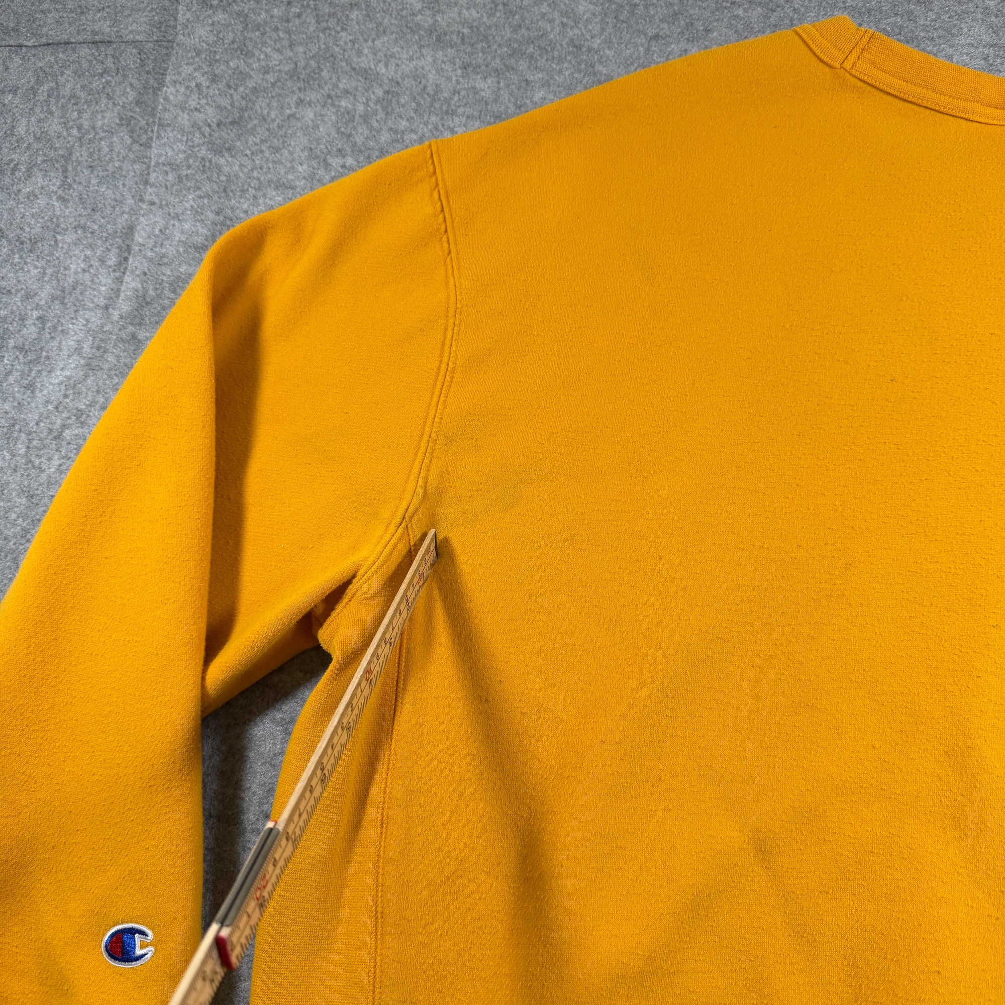 Champion Athletics Crewneck Sweatshirt Mens XL Gold Yellow Sleeve Logo Pullover thumbnail 5