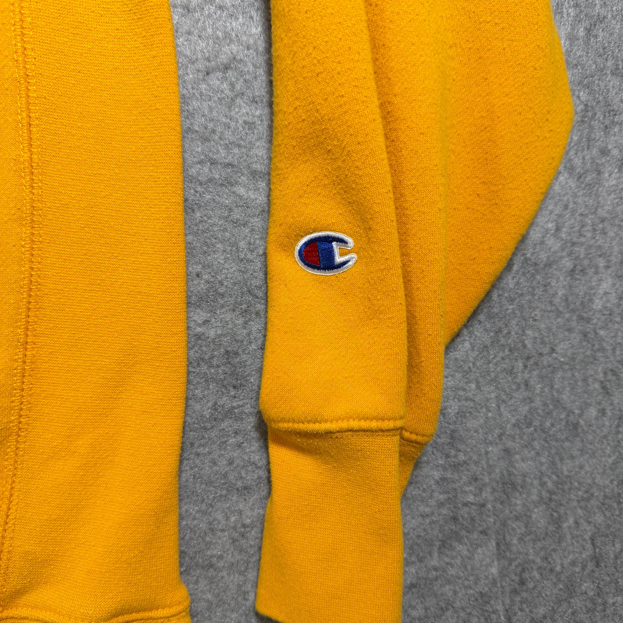 Champion Athletics Crewneck Sweatshirt Mens XL Gold Yellow Sleeve Logo Pullover thumbnail 10
