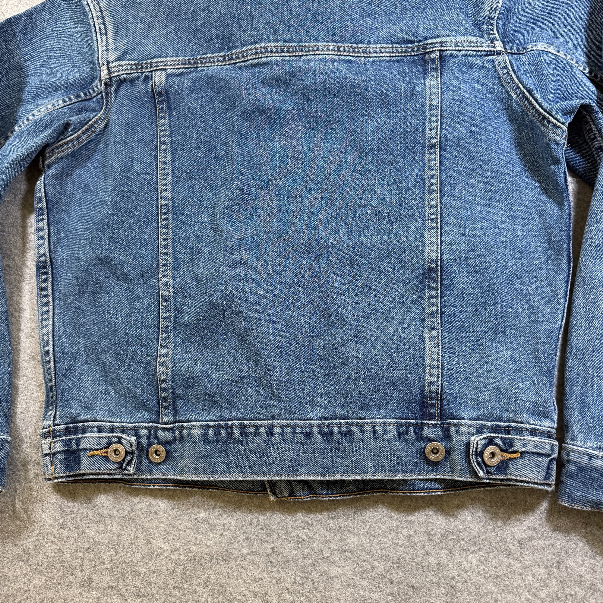 G.H. Bass & Co Denim Trucker Jacket Womens S Blue Button Front Cotton Vintage thumbnail 5