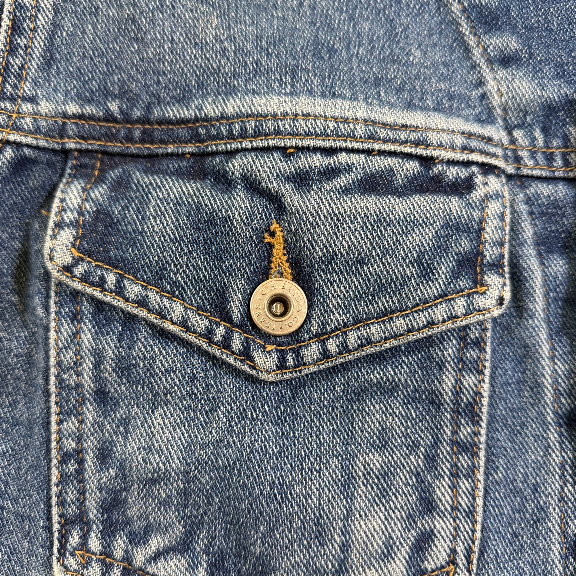 G.H. Bass & Co Denim Trucker Jacket Womens S Blue Button Front Cotton Vintage thumbnail 10