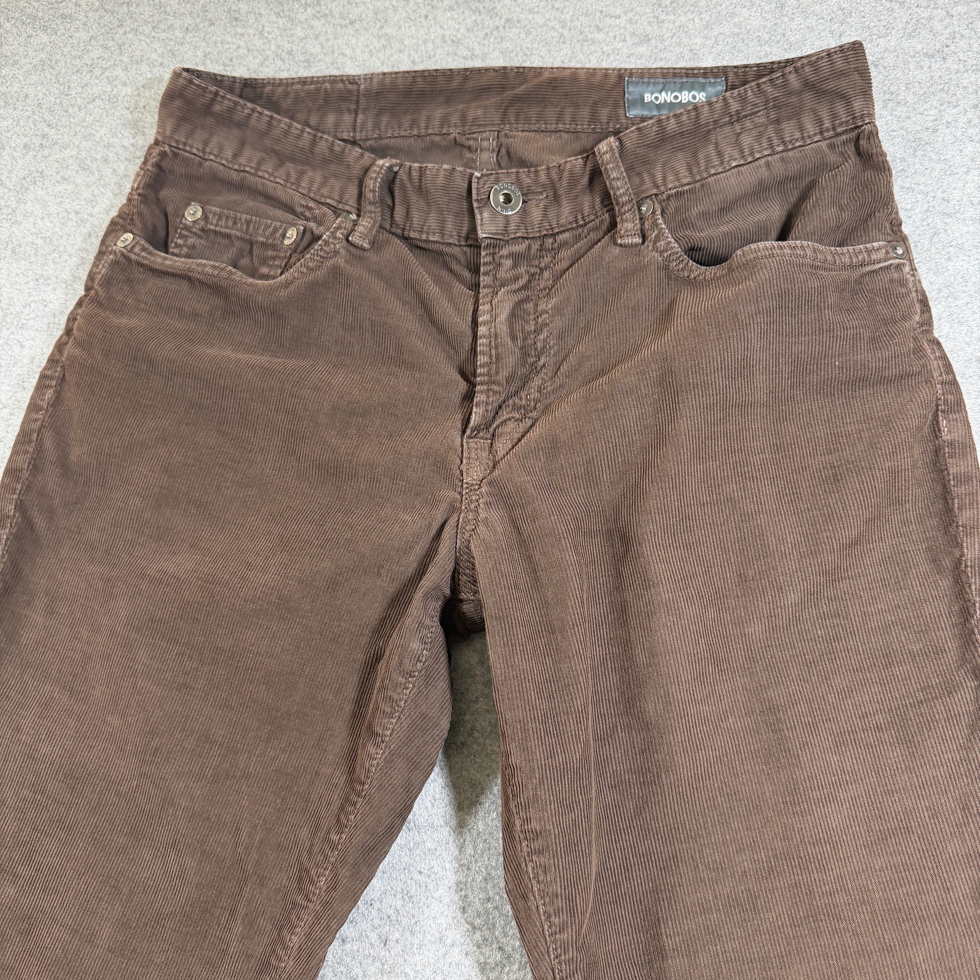 Bonobos Corduroy Pants Mens 30x34 Brown Straight Leg Five Pocket Cotton Stretch thumbnail 3