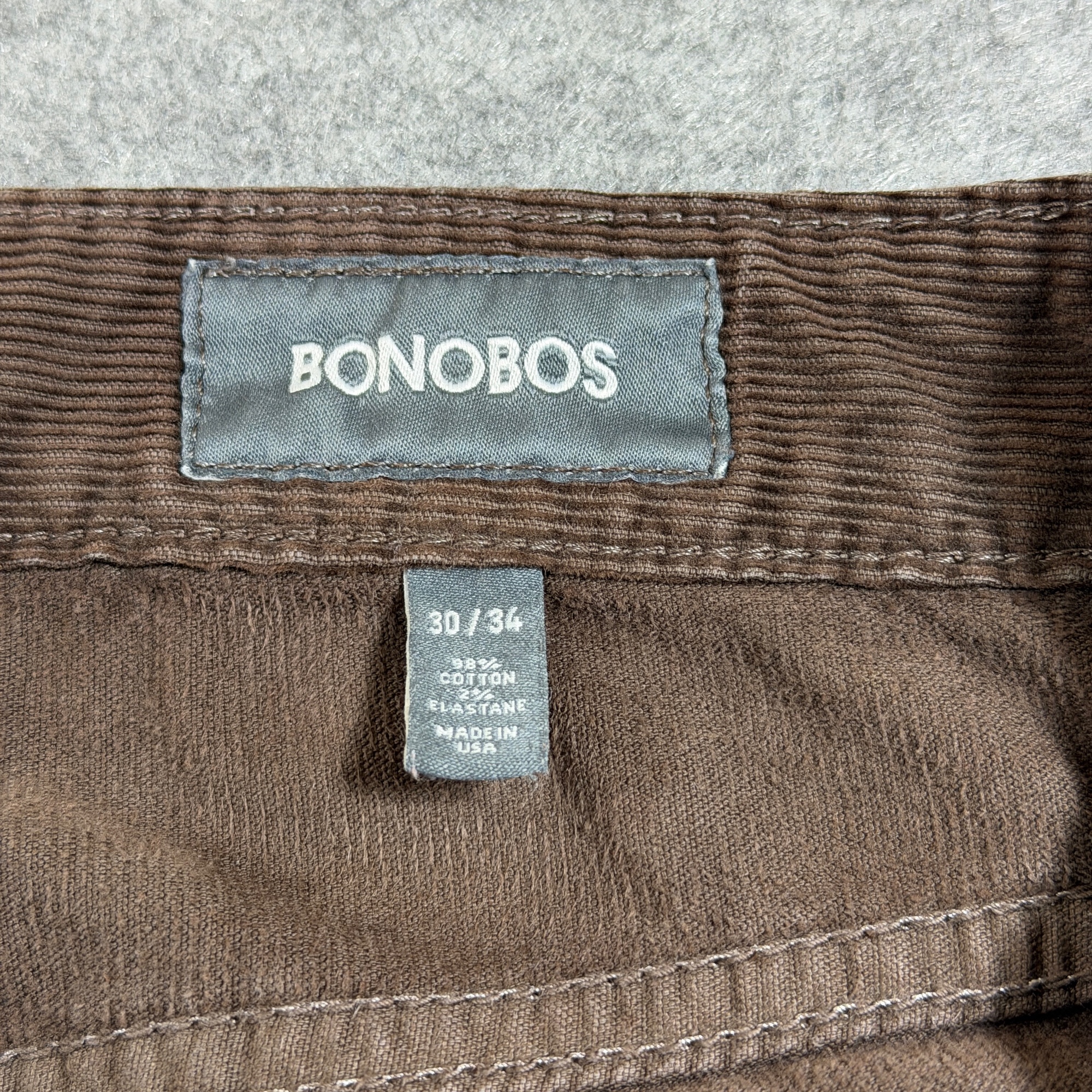 Bonobos Corduroy Pants Mens 30x34 Brown Straight Leg Five Pocket Cotton Stretch thumbnail 8